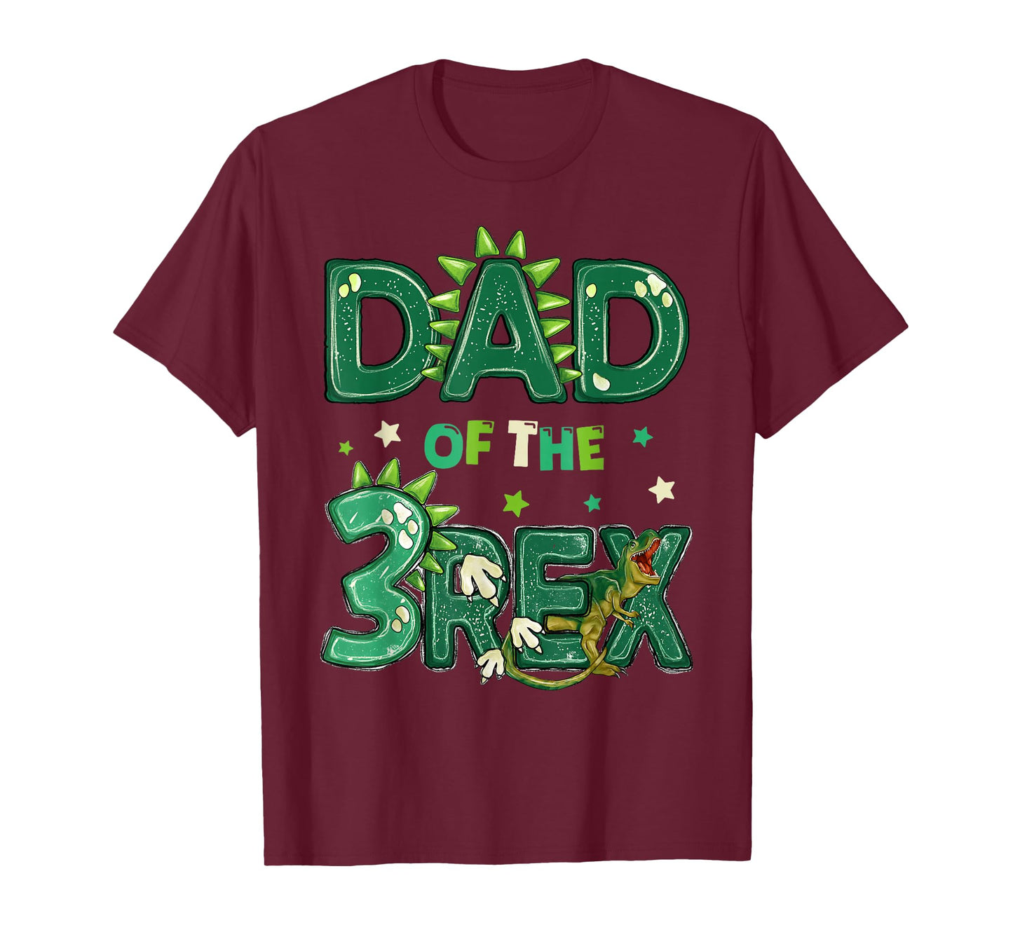 Dad Of The Three Rex Birthday Dinosaur Family Matching T-Shirt