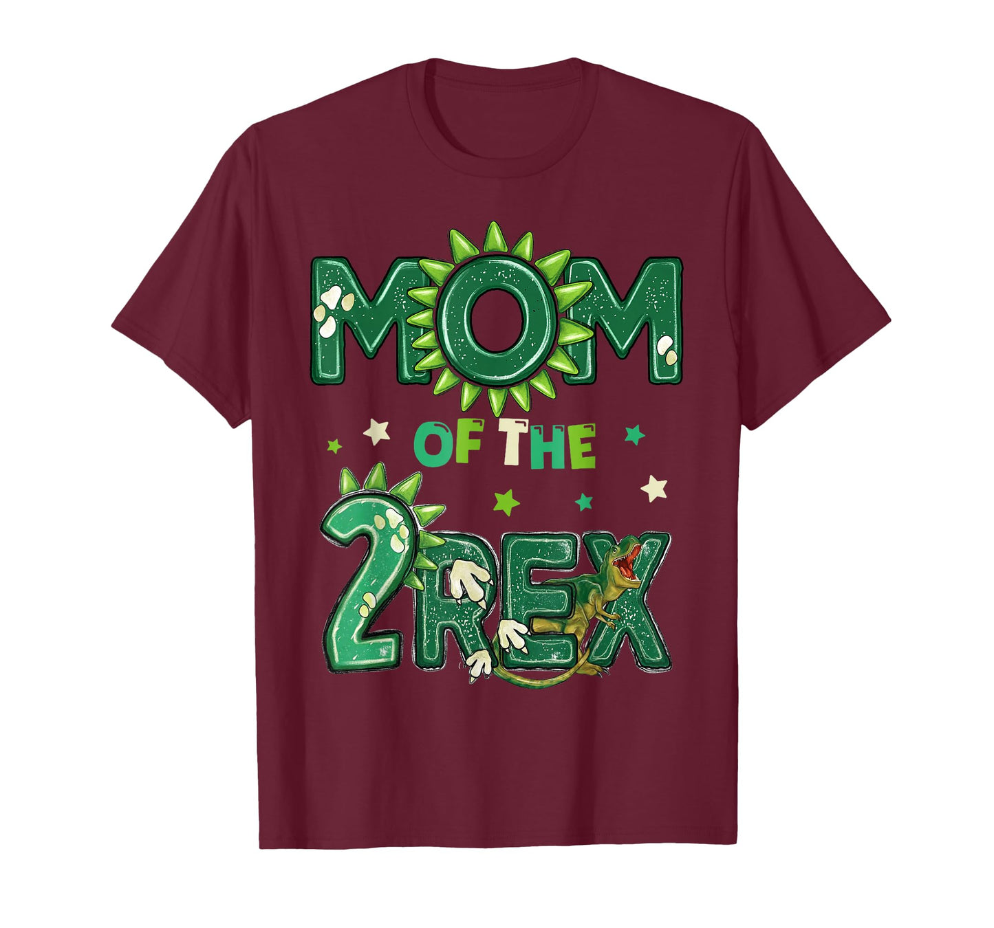 Mom Of The Two Rex Birthday Dinosaur Family Matching T-Shirt