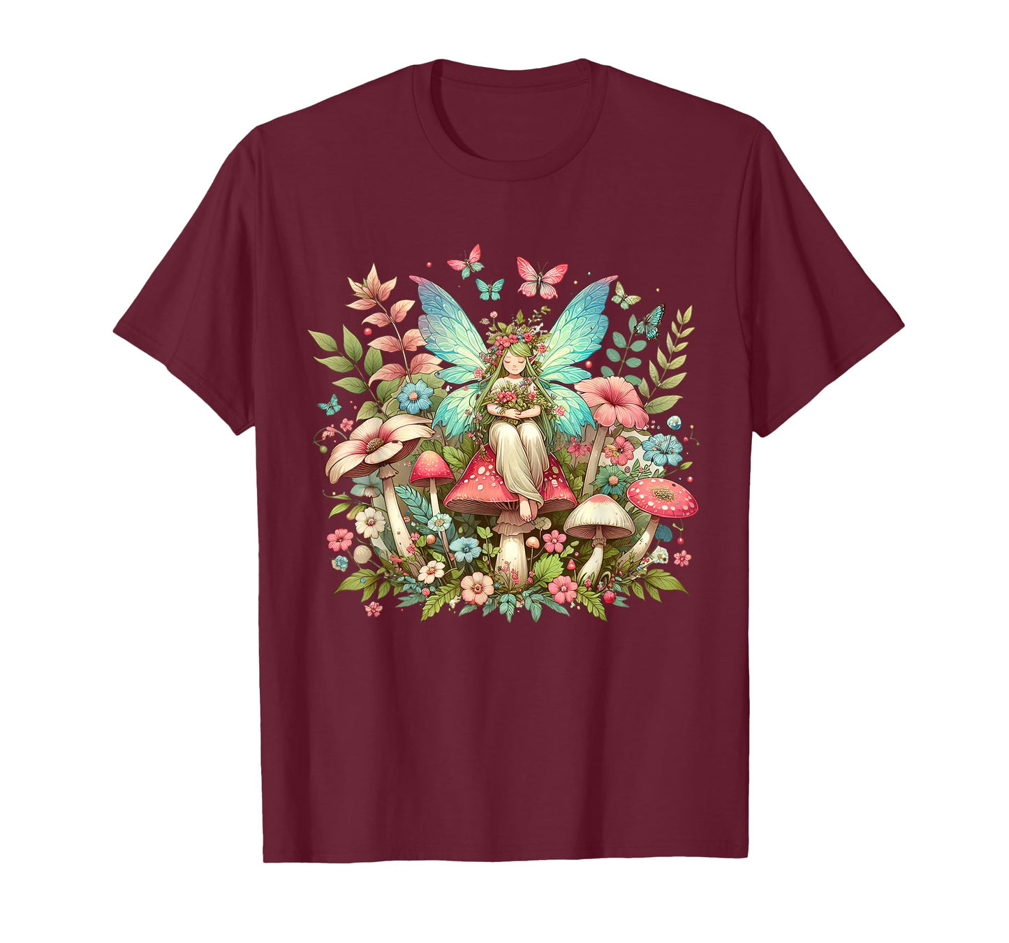 Enchanted Forest Fairy Fantasy Mystical Butterfly & Floral T-Shirt
