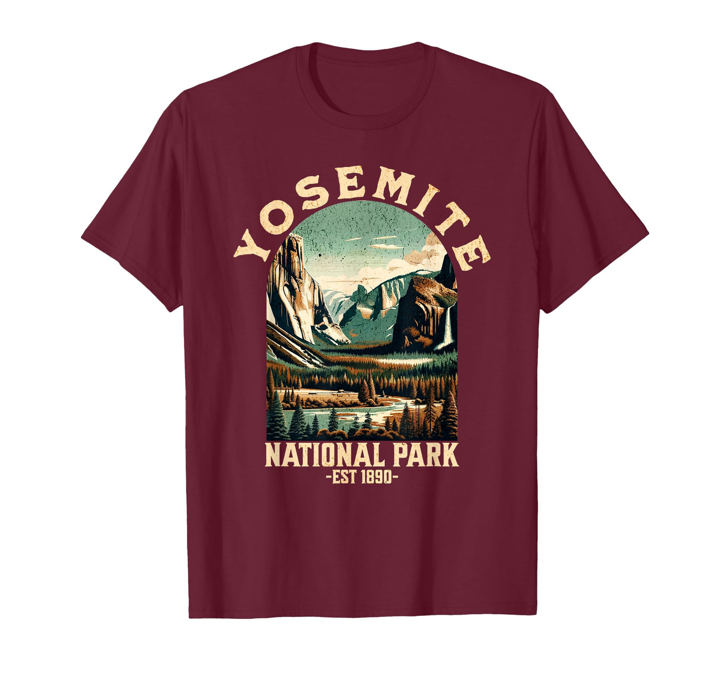 Retro Yosemite National Park USA Vintage Hiking T-Shirt