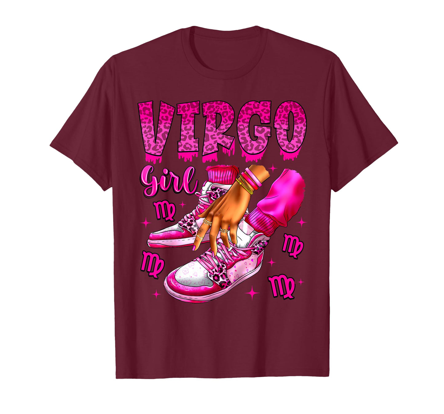 Virgo Girl Birthday Black Women Sneakers Zodiac Bday T-Shirt