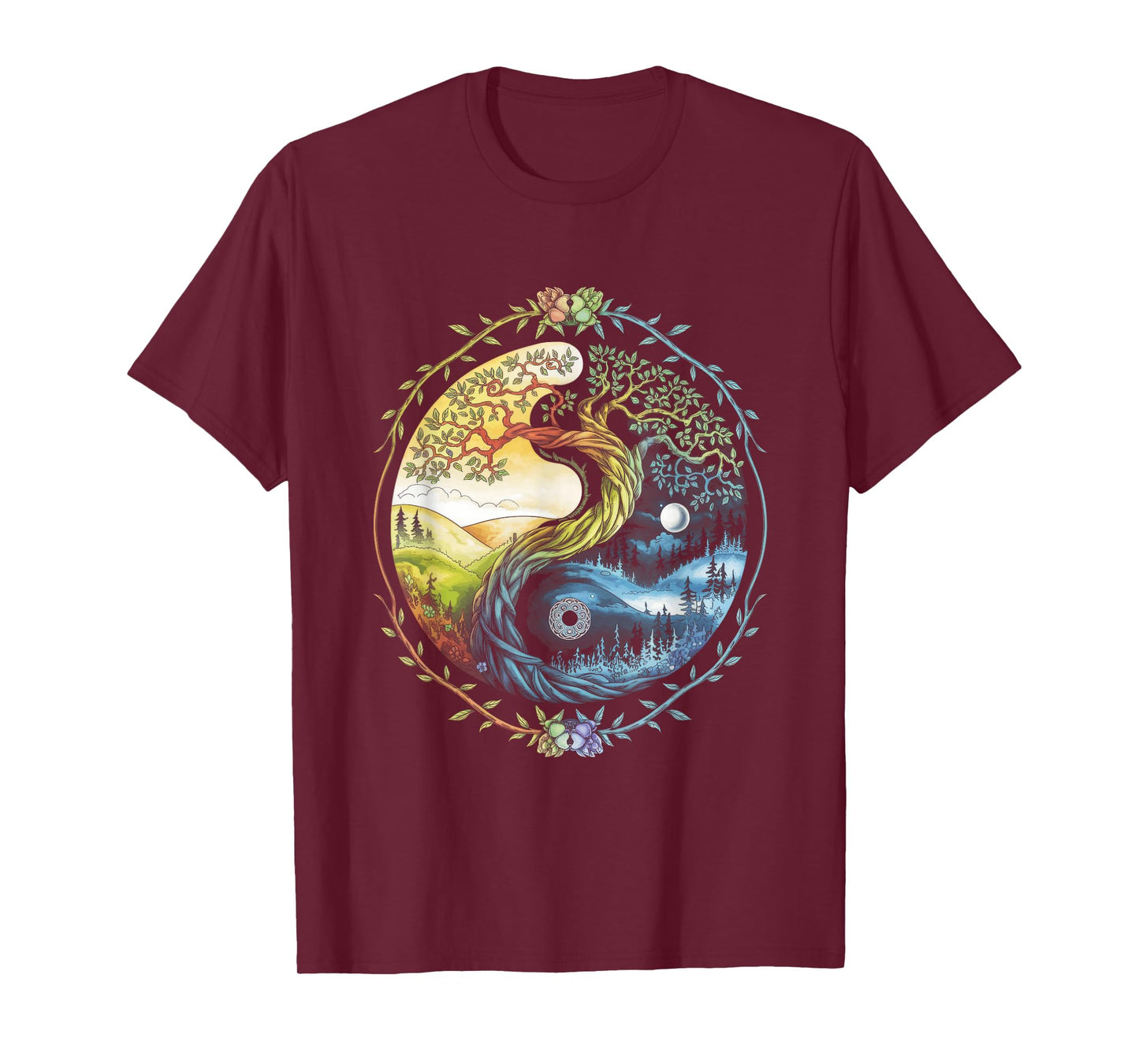 Tree Life Yin Yang Tree Beautiful Spiritual T-Shirt