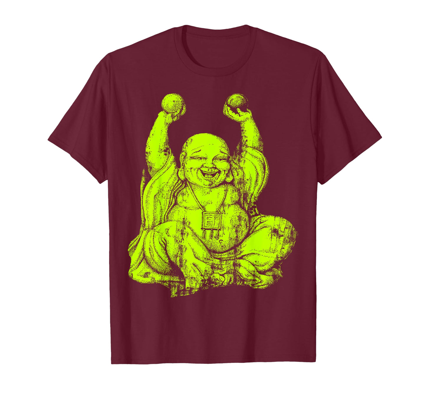 Neon Green Laughing Buddha Yoga T-Shirt