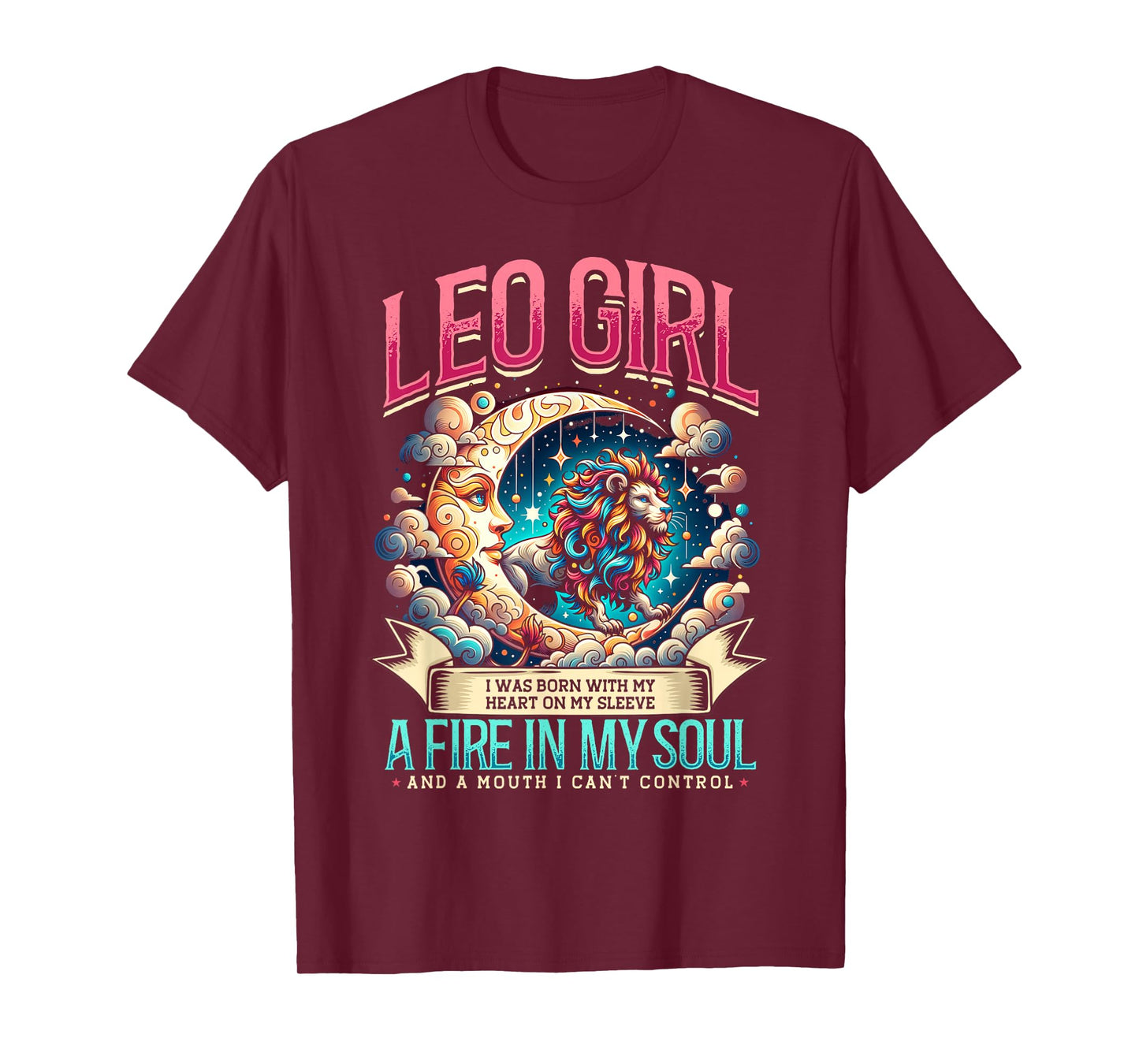 Leo Zodiac Sign Moon Astrology Star Sign, Leo Girl T-Shirt
