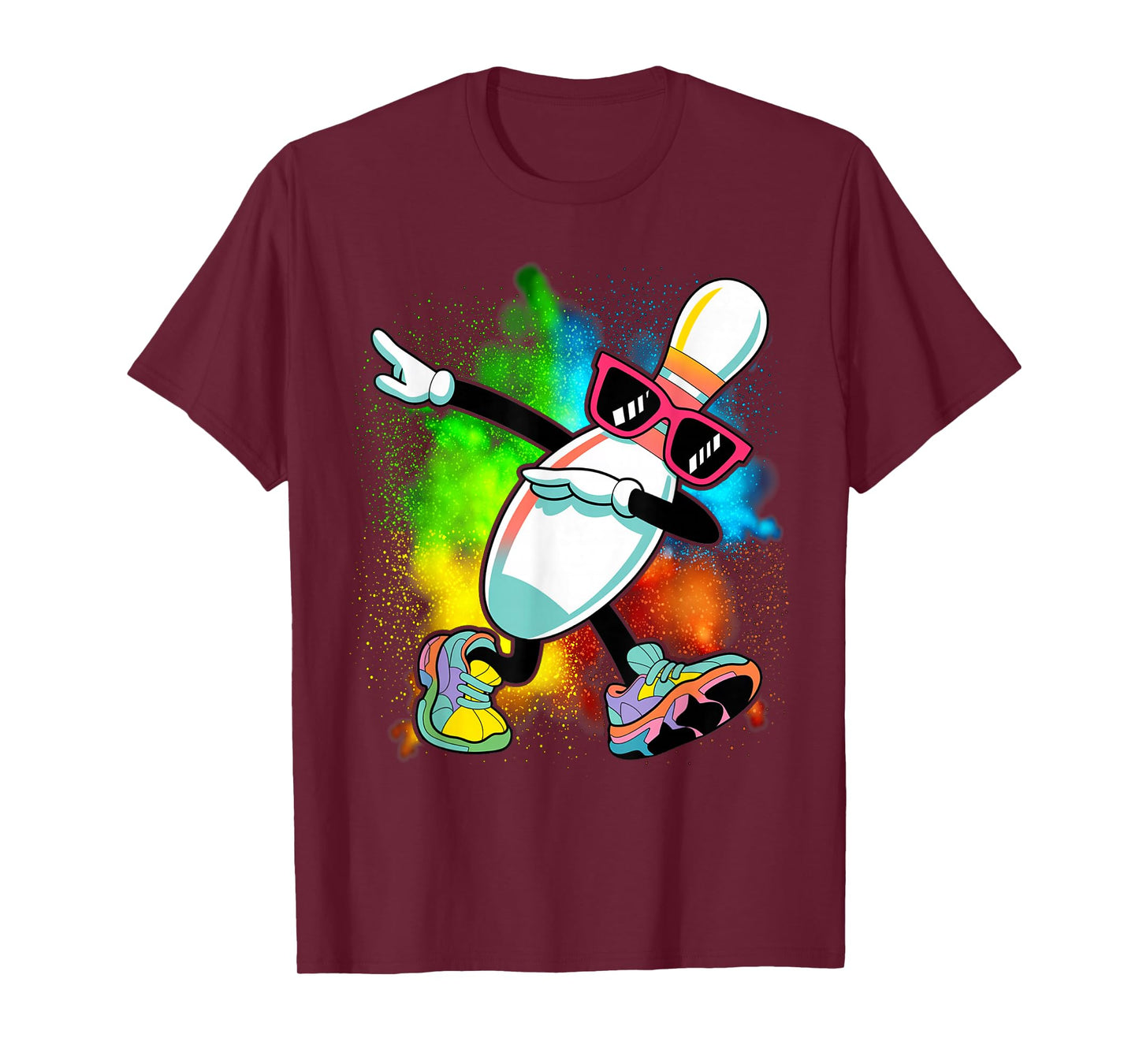 Bowling Pin Dabbing Sunglasses Bowler Player Kids Boys Men T-Shirt