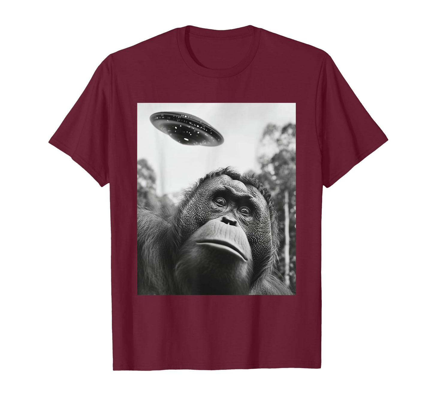 Selfie - Funny Alien Selfie Orangutan UFO T-Shirt