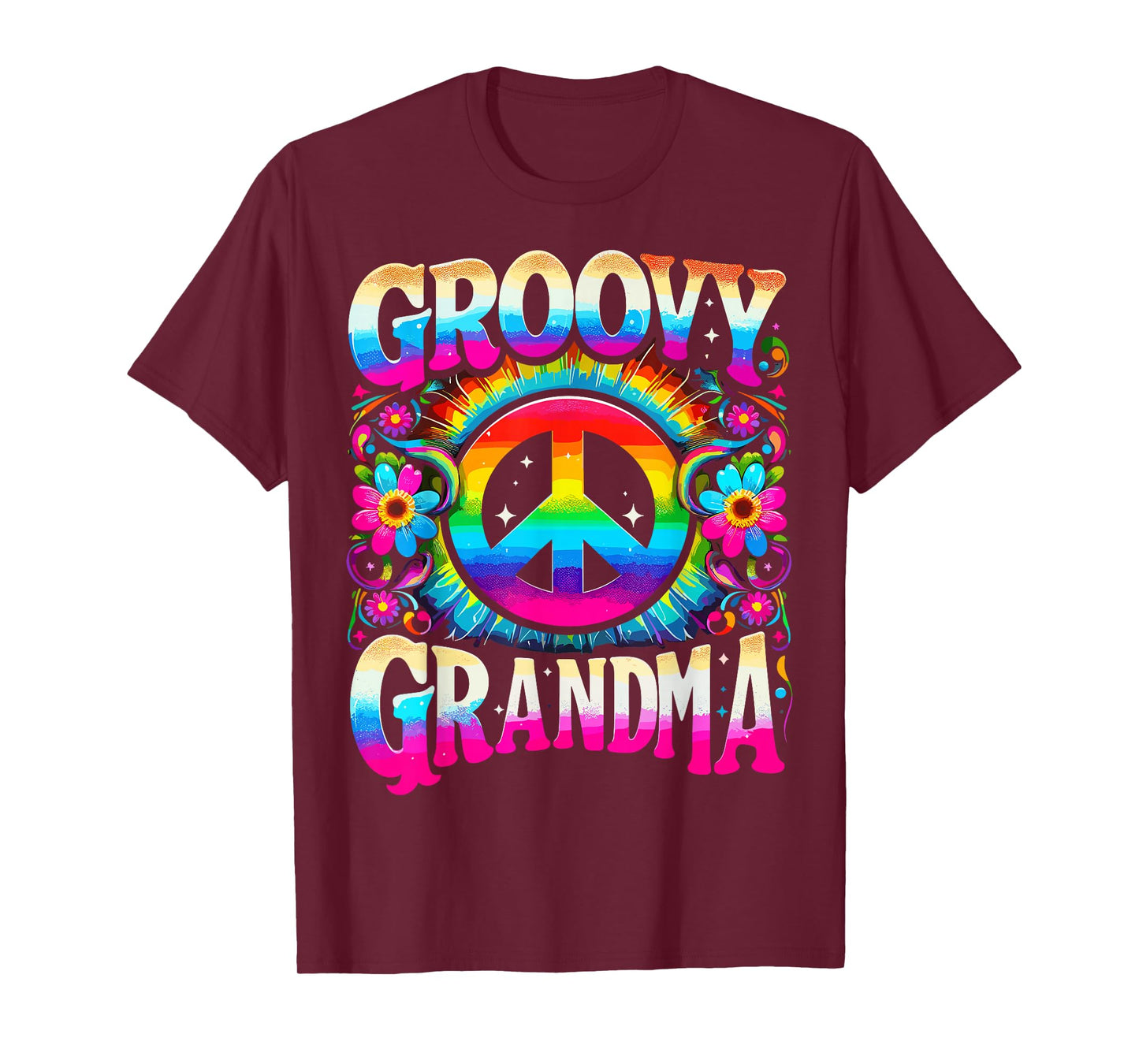 Hippie Tie Dye Peace Sign Groovy Grandma T-Shirt