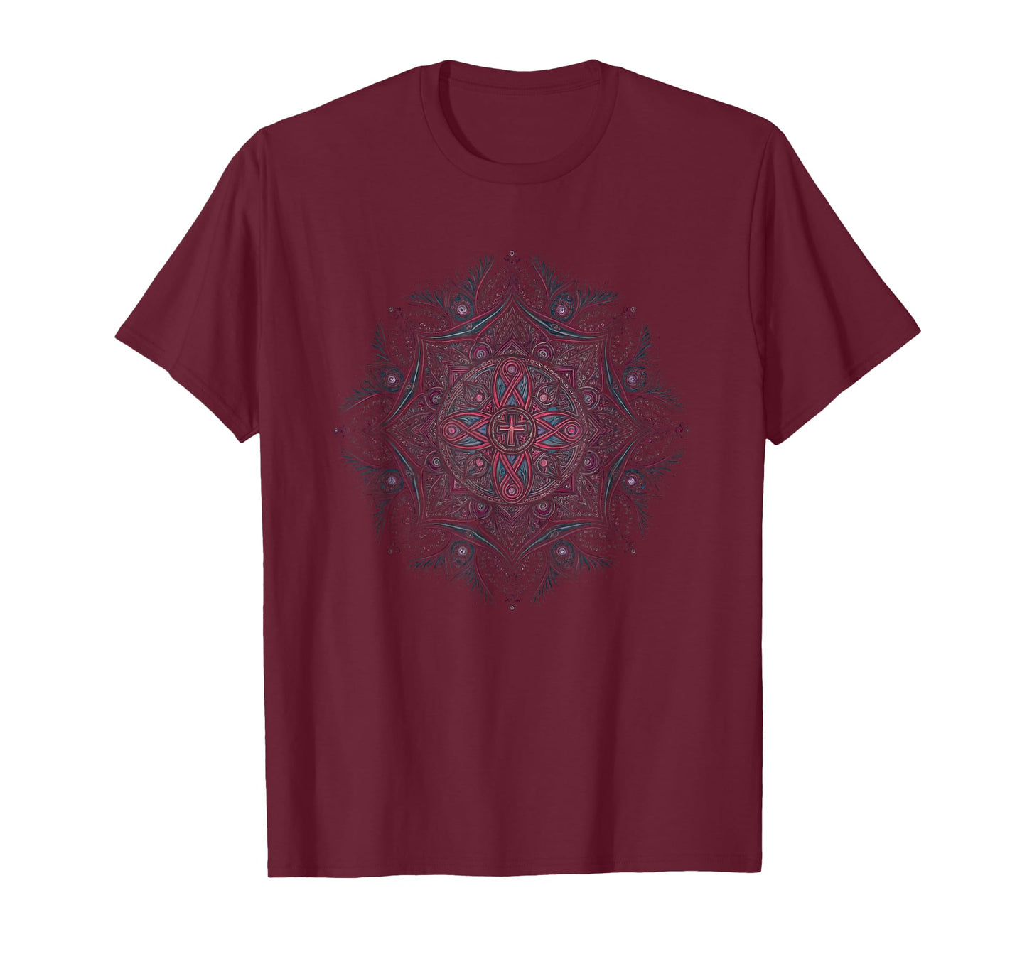 Stunning Mandala With A Cross In Center T-Shirt