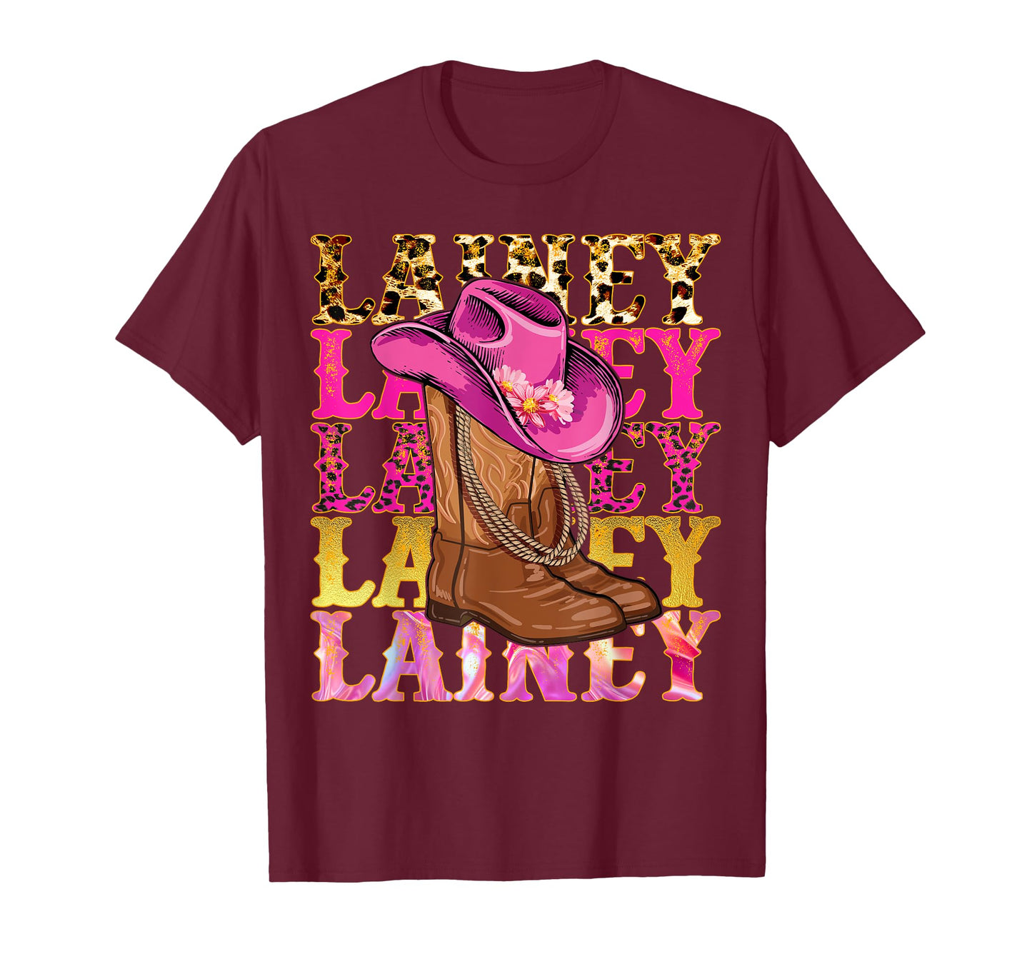 Lainey First Name Personalized Birthday Cowgirl Outfit T-Shirt