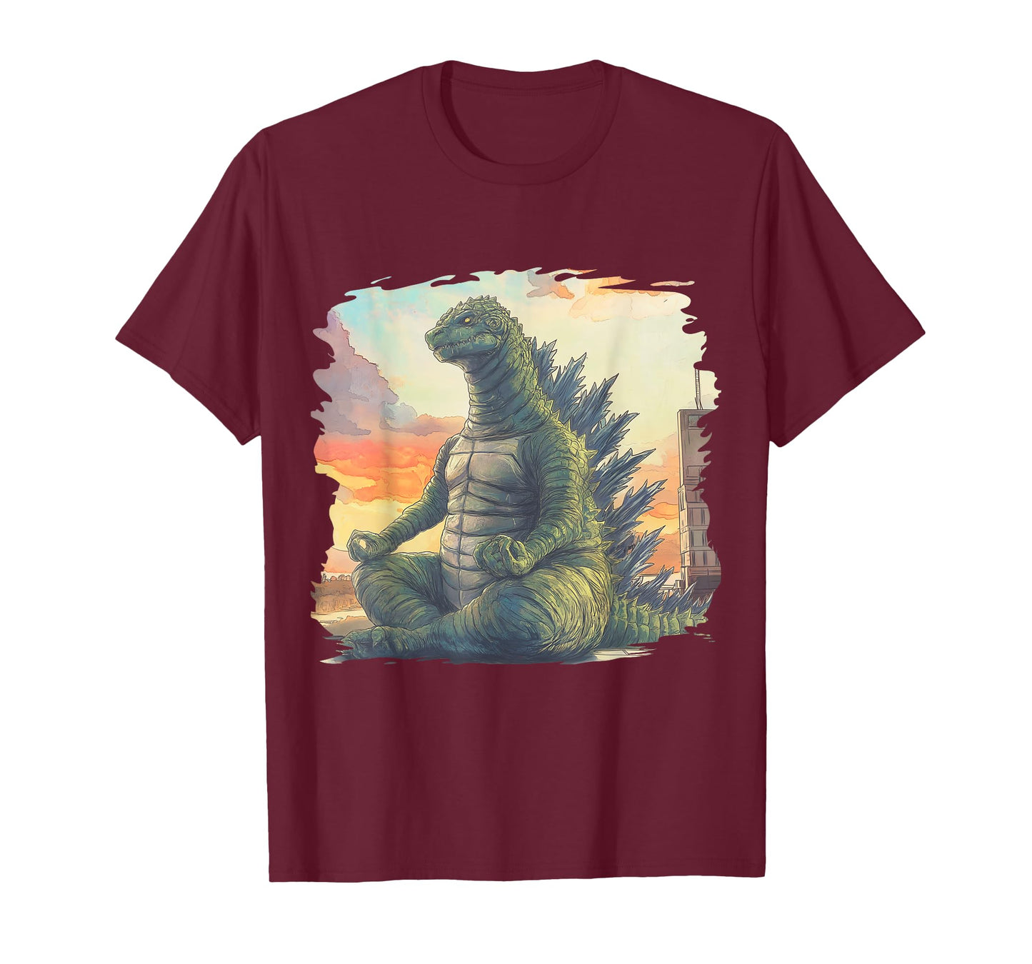 Kaiju Meditating Meditation Yoga Japanese Anime T-Shirt