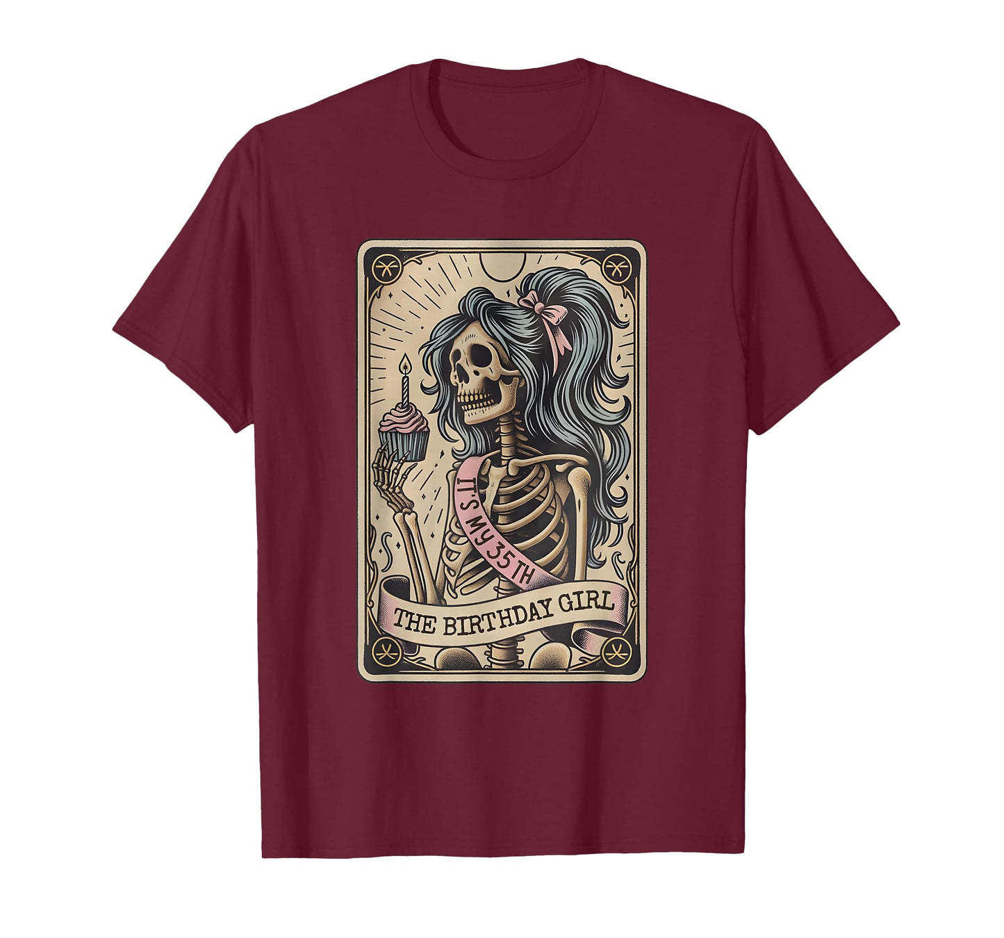 It's My 35th The Birthday Girl Tarot Card, Funny Skeleton T-Shirt