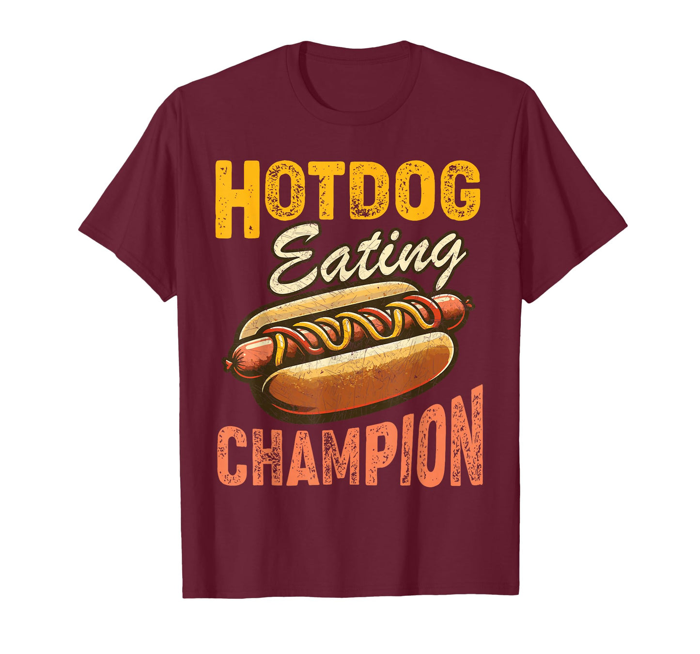 Funny Hotdog Eating Champion Estate Fair Retro Food Contest T-Shirt