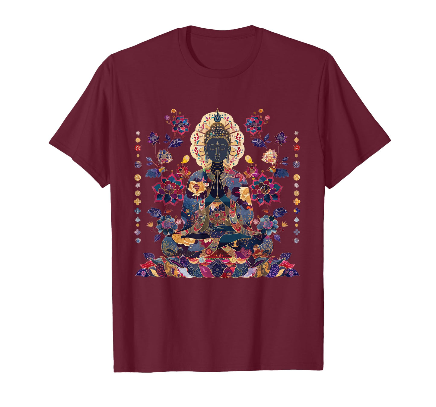 Buddha Vintage Flowers Zen Buddhism Spiritual Art Buddhist T-Shirt