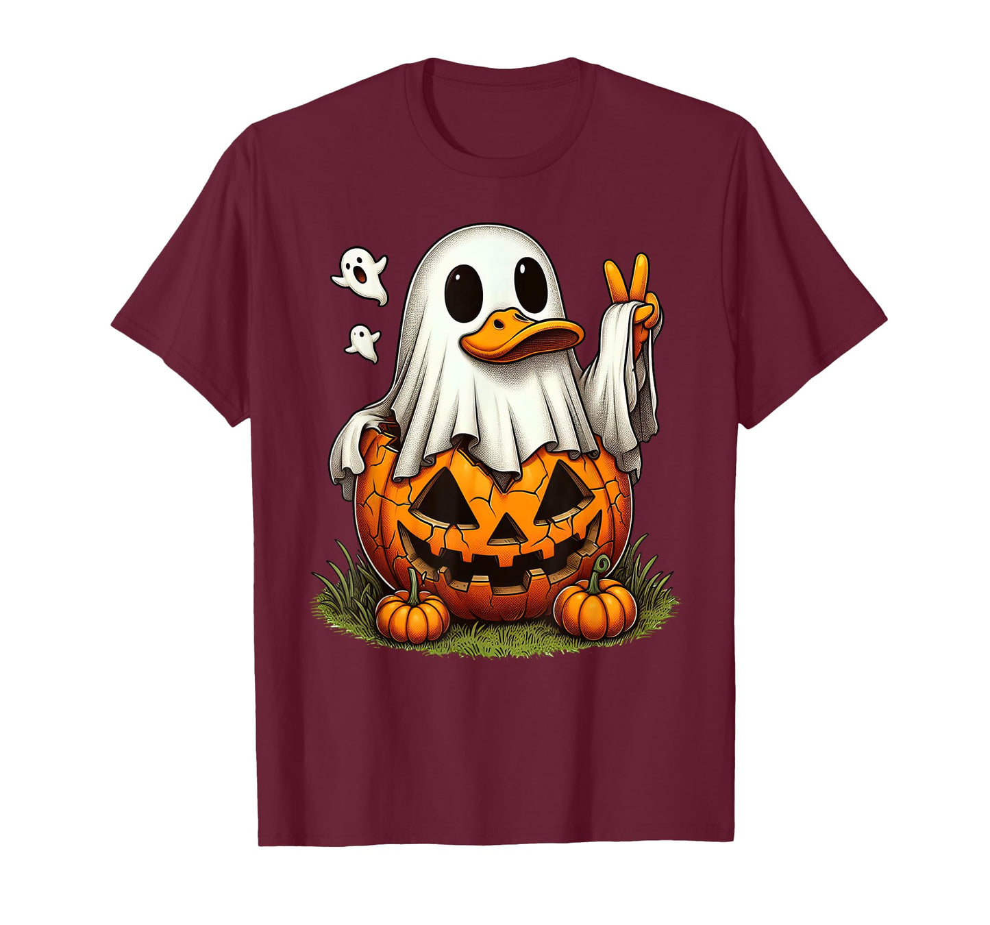 Funny Duck Boo Halloween Ghost Womens Mens Kids T-Shirt