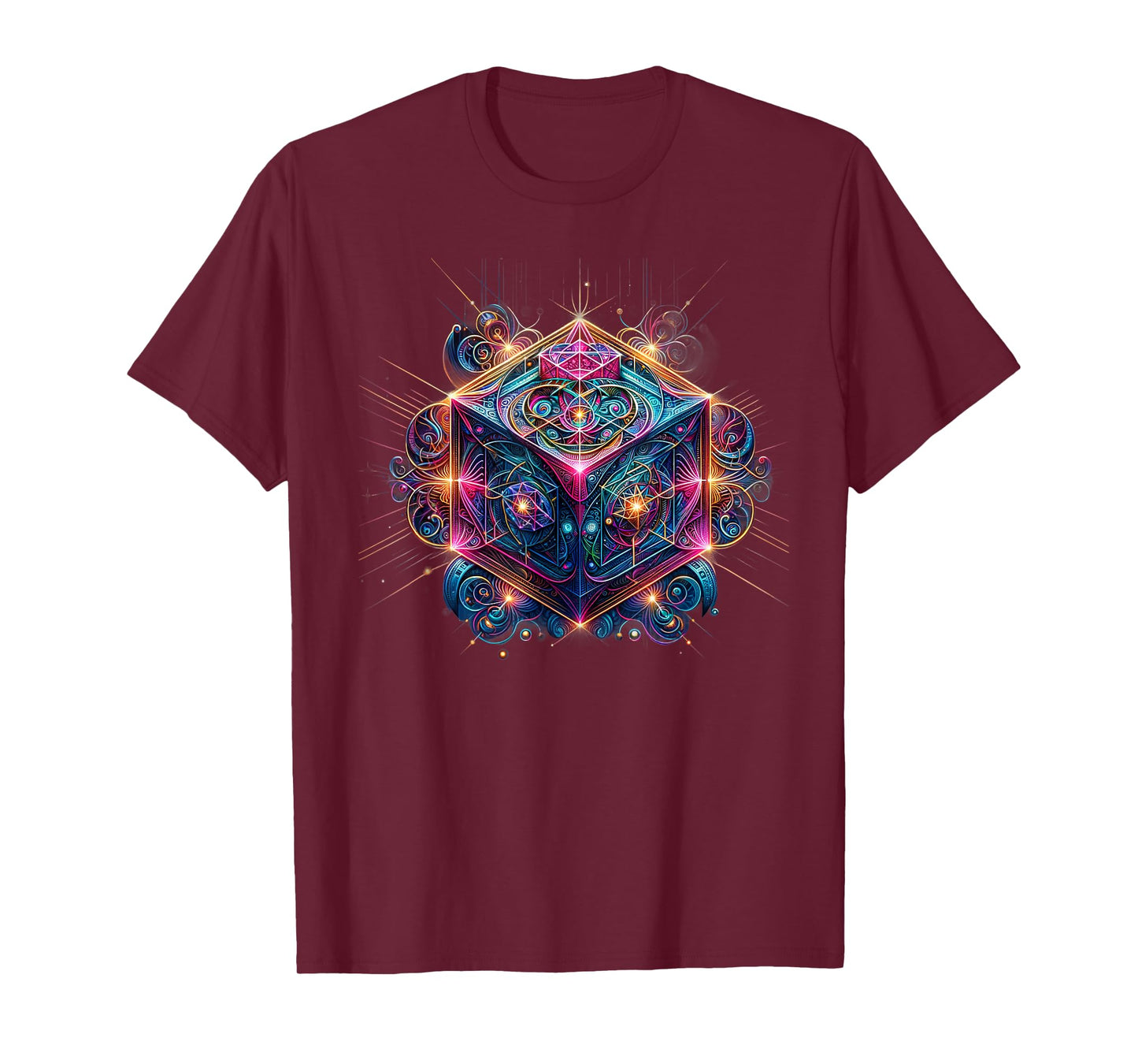 Sacred Geometry Flower of Life Metatron's Cube T-Shirt