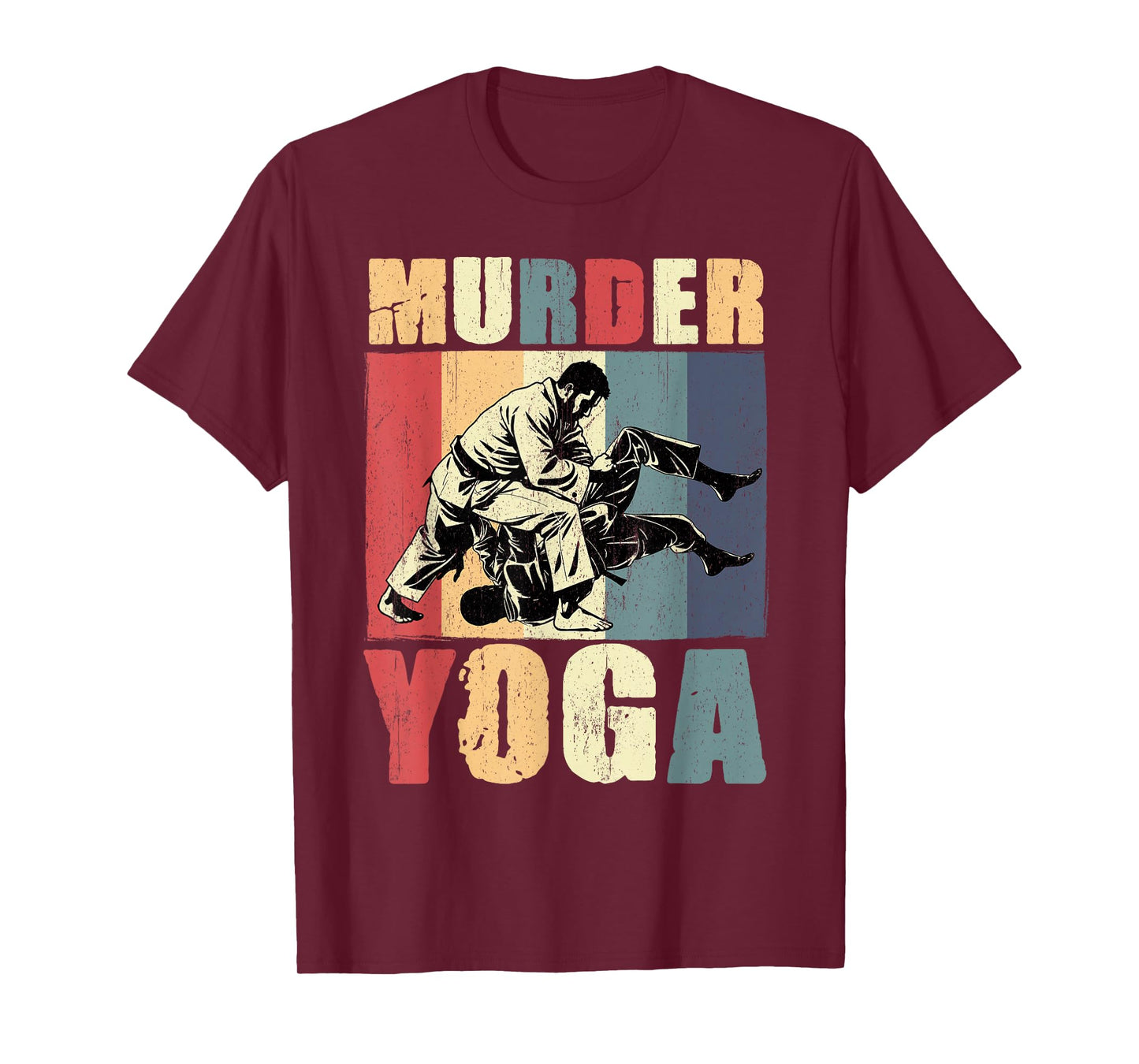 Retro Brazilian Jiu Jitsu Murder Yoga Funny BJJ Martial Arts T-Shirt