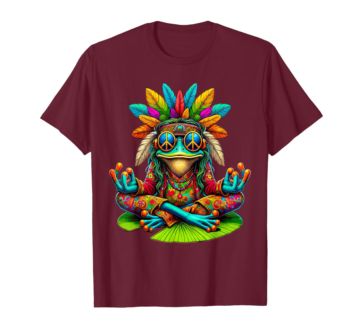 Frog Peace Sign Sunglasses Hippie T-Shirt