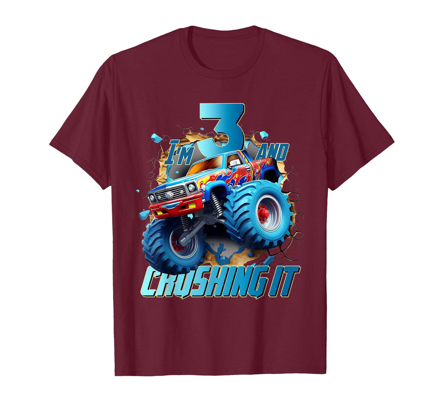 I'm Crushing it Monster Truck 3 Year Old Boys 3rd Birthday T-Shirt