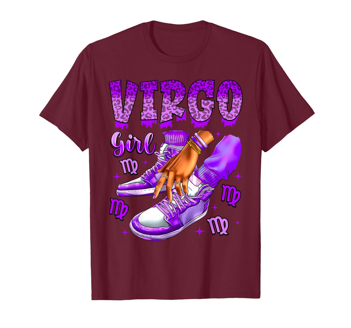 Virgo Girl Birthday Black Women Sneakers Zodiac Sign T-Shirt