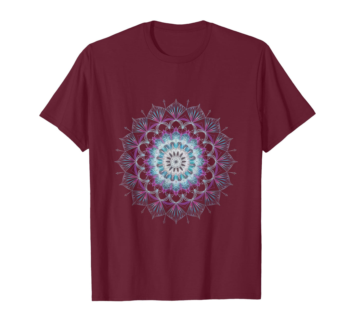 Watercolor Mandala Sacred Fractal Geometry Art T-Shirt