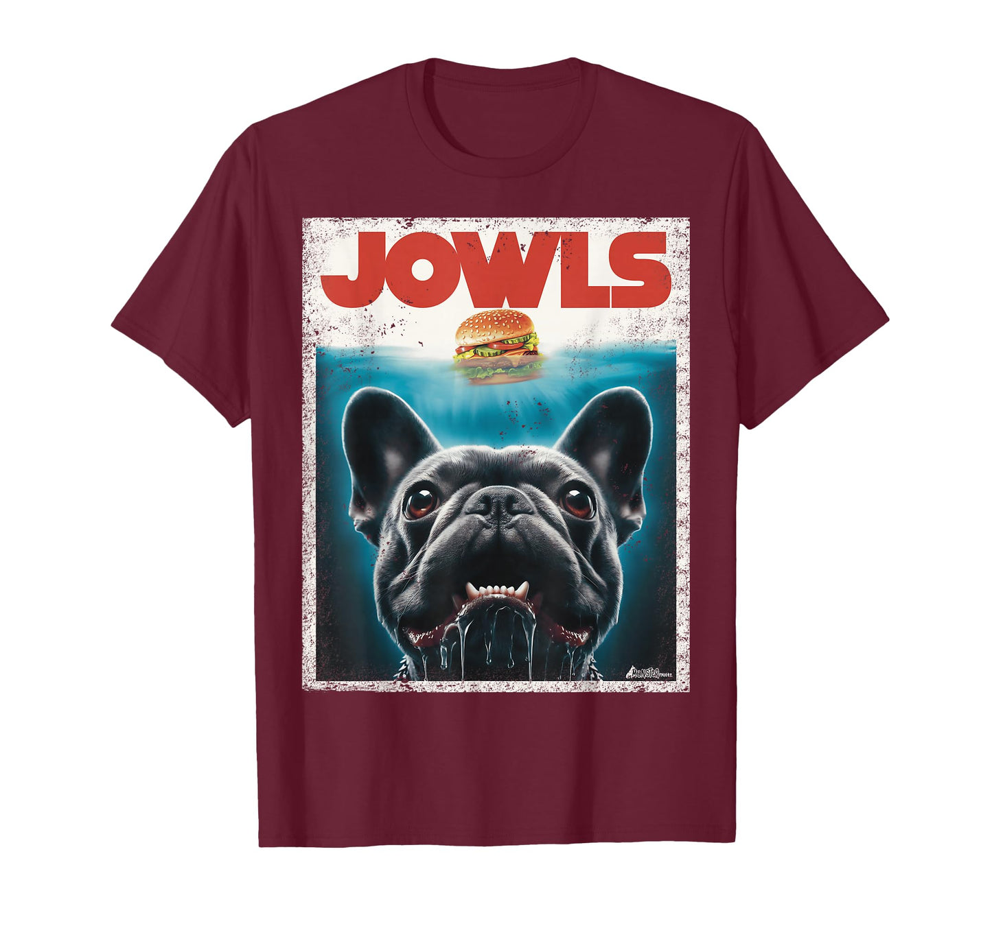 Funny Black French Bulldog Jowls Top, Frenchie Mom, Dog Dad T-Shirt