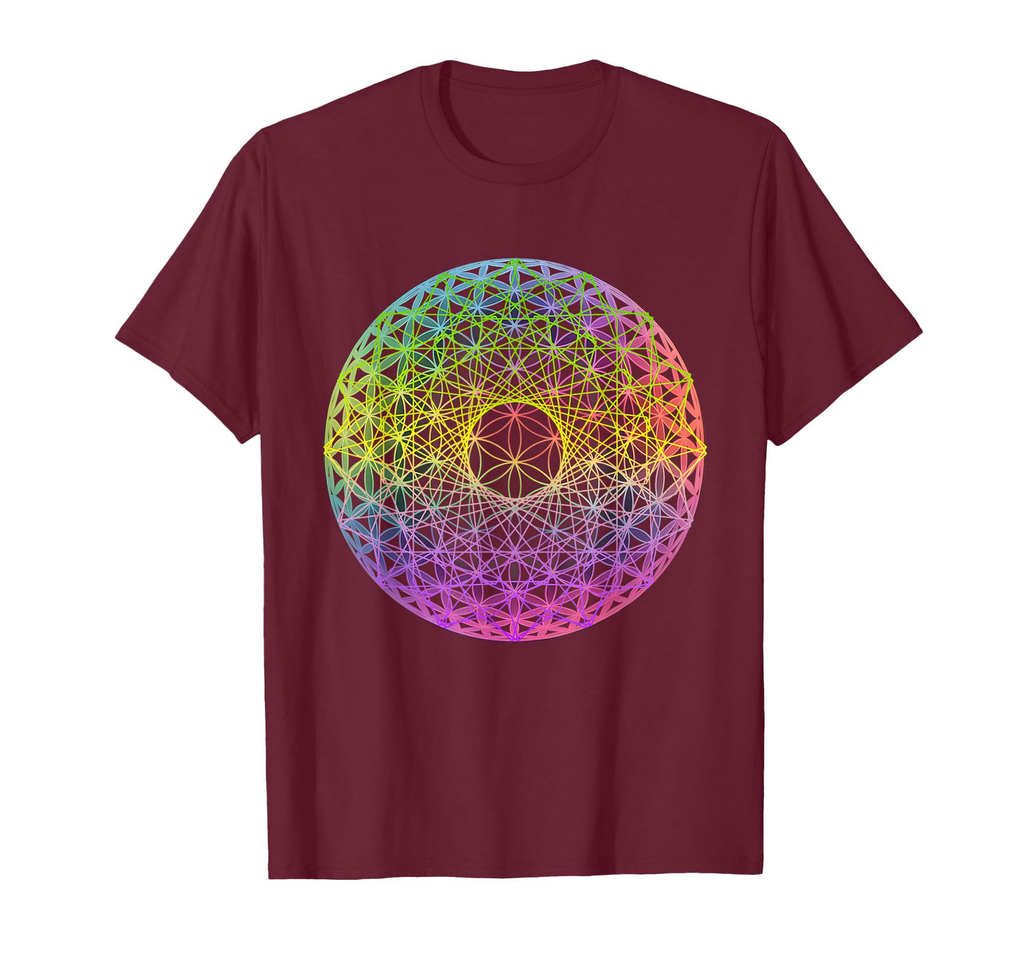 Sacred Geometry Mandala Chakra Alignment Through Ps chedelic T-Shirt