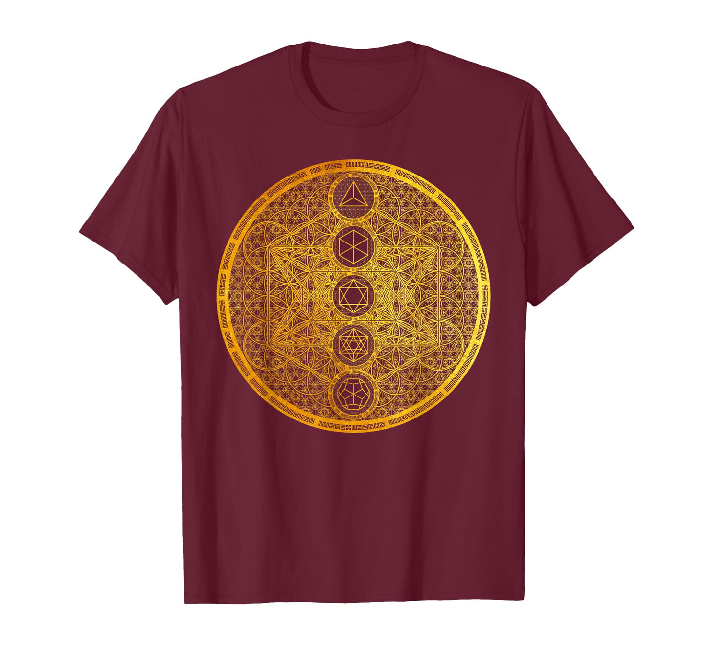 Metatron Cube Platonic Solids Sacred Geometry Metaphysics T-Shirt