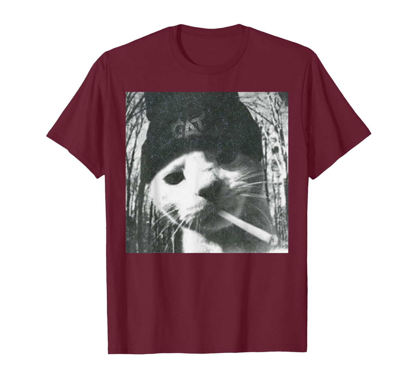 Smoking Cat Beanie Meme Grunge Aesthetic Funny T-Shirt