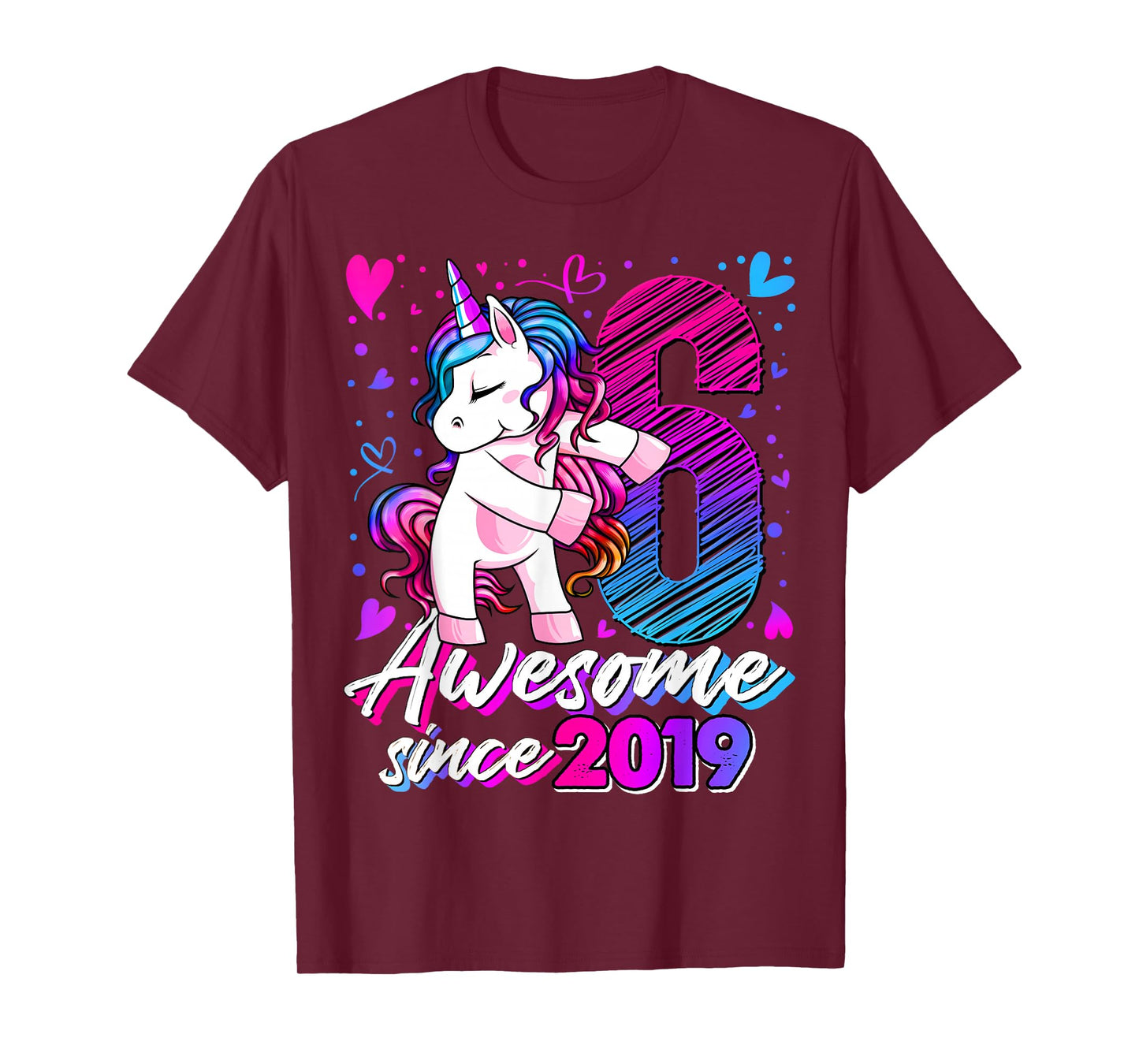 6 Year Old Unicorn Gifts For Girls 6th Birthday Girl Party T-Shirt