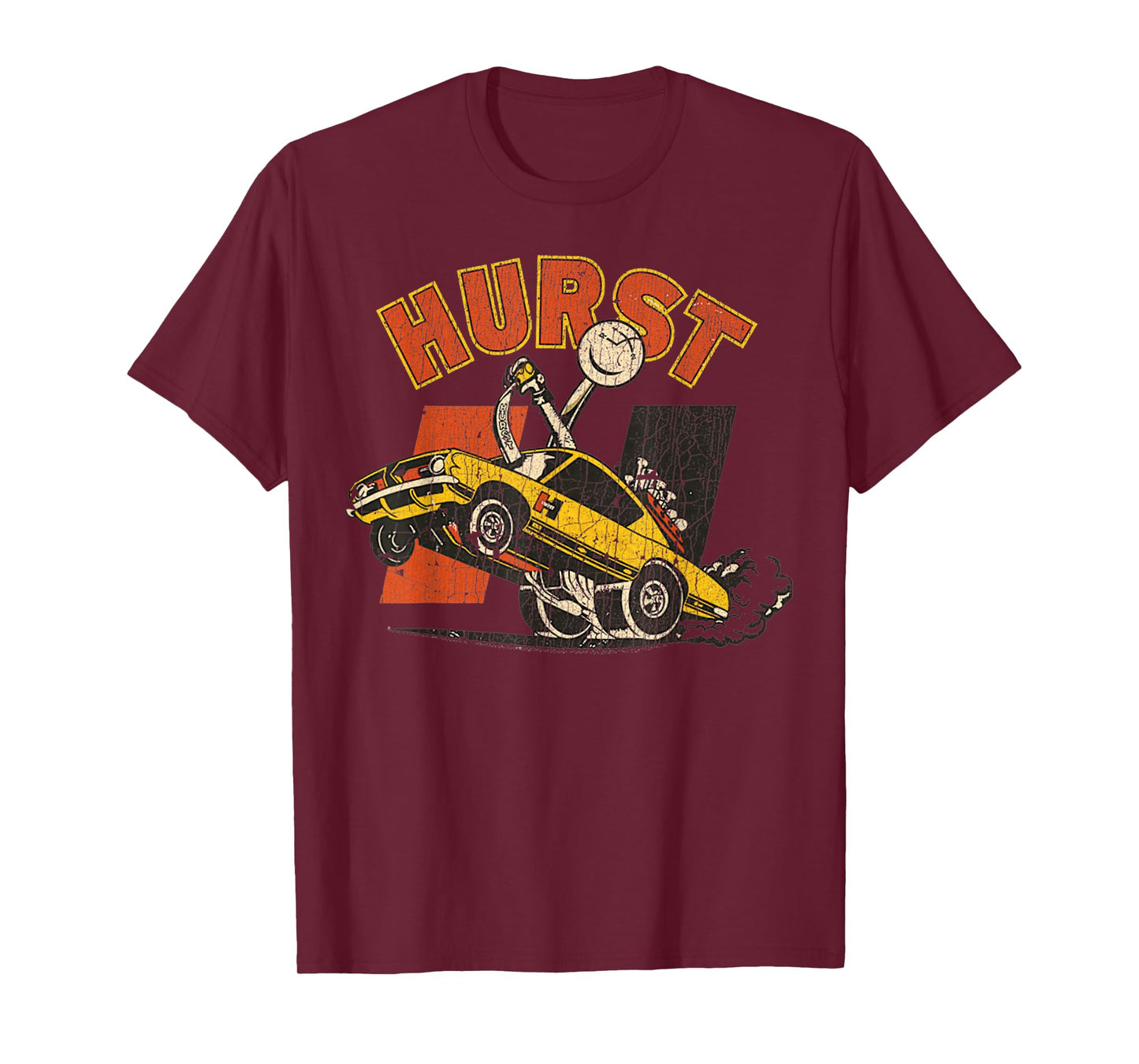 Vintage Car Retro Hurst Racing Meme Hand Engine Funny T-Shirt