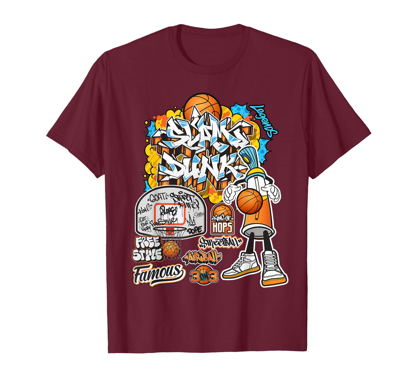 Cool Basketball Graffiti Style Illustration Graphic Designs T-Shirt