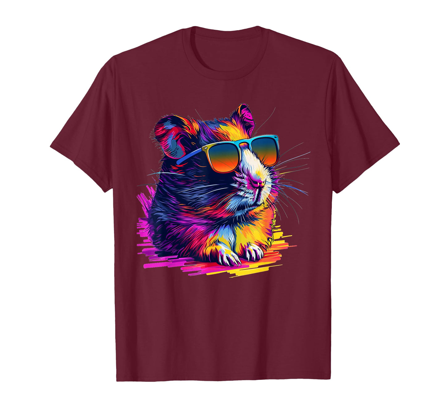 Cool looking hamster with multicolor sunglasses outfit T-Shirt