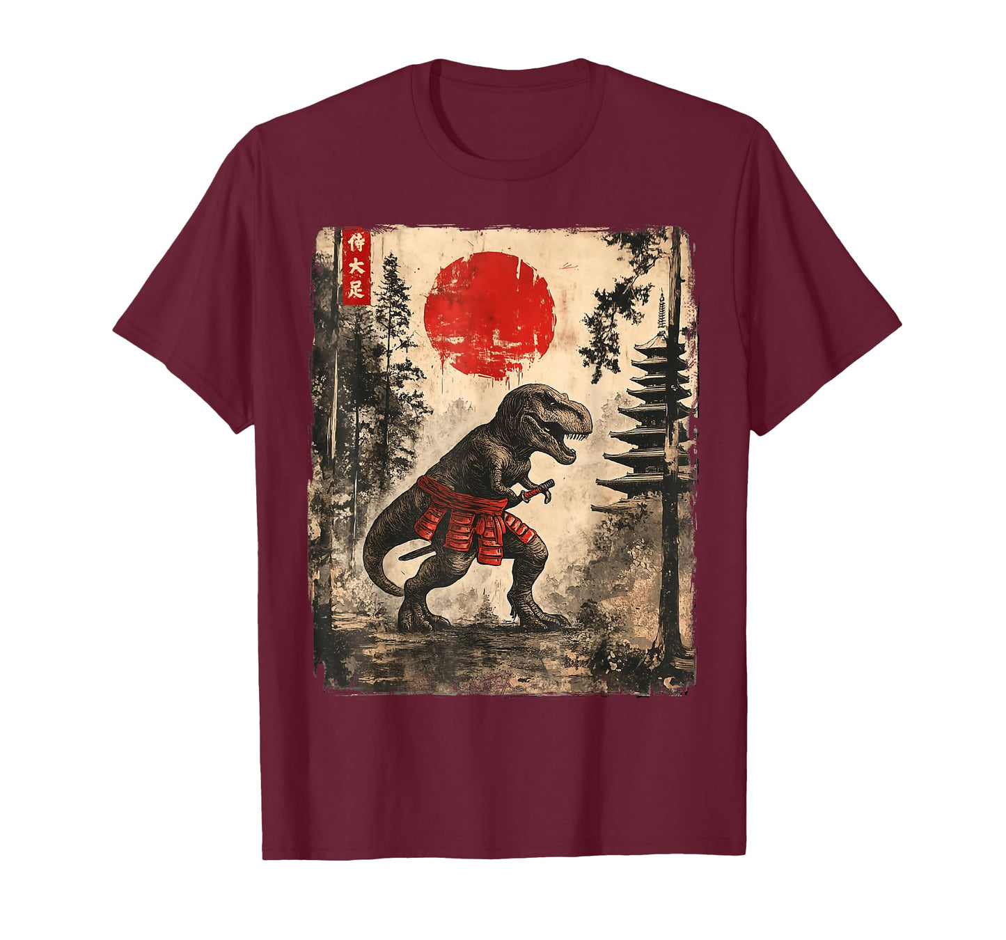 Samurai T-Rex Japanese Dinosaus Funny DIno Gifts Graphic Art T-Shirt