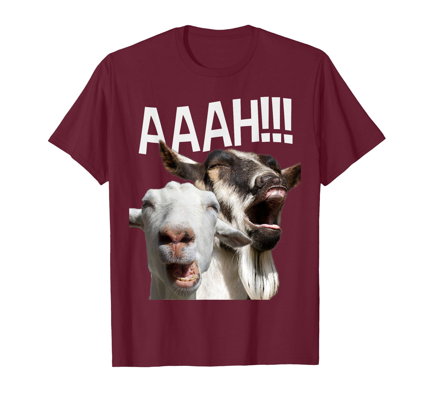 Screaming Goats AAAH!!! Funny Crazy Goat Lover Print T-Shirt