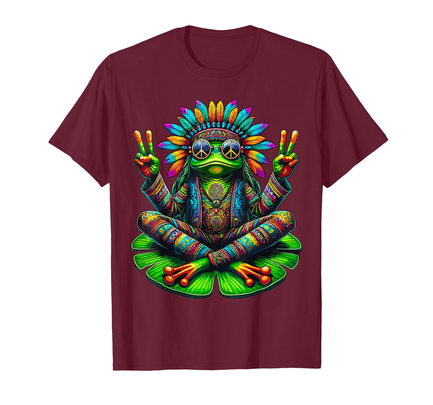 Frog Lover Peace Sign Hippie Frog T-Shirt