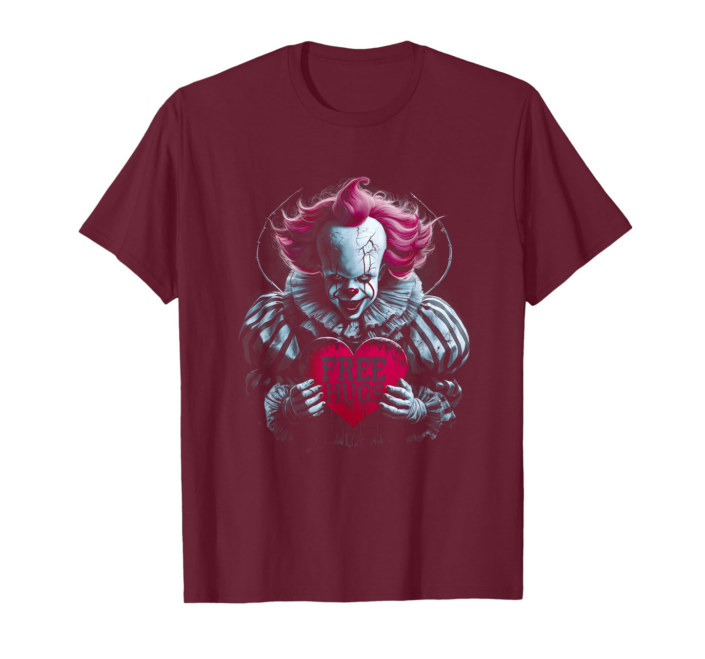 Free a Hugs Scary Clown Valentine Halloween Horror Character T-Shirt