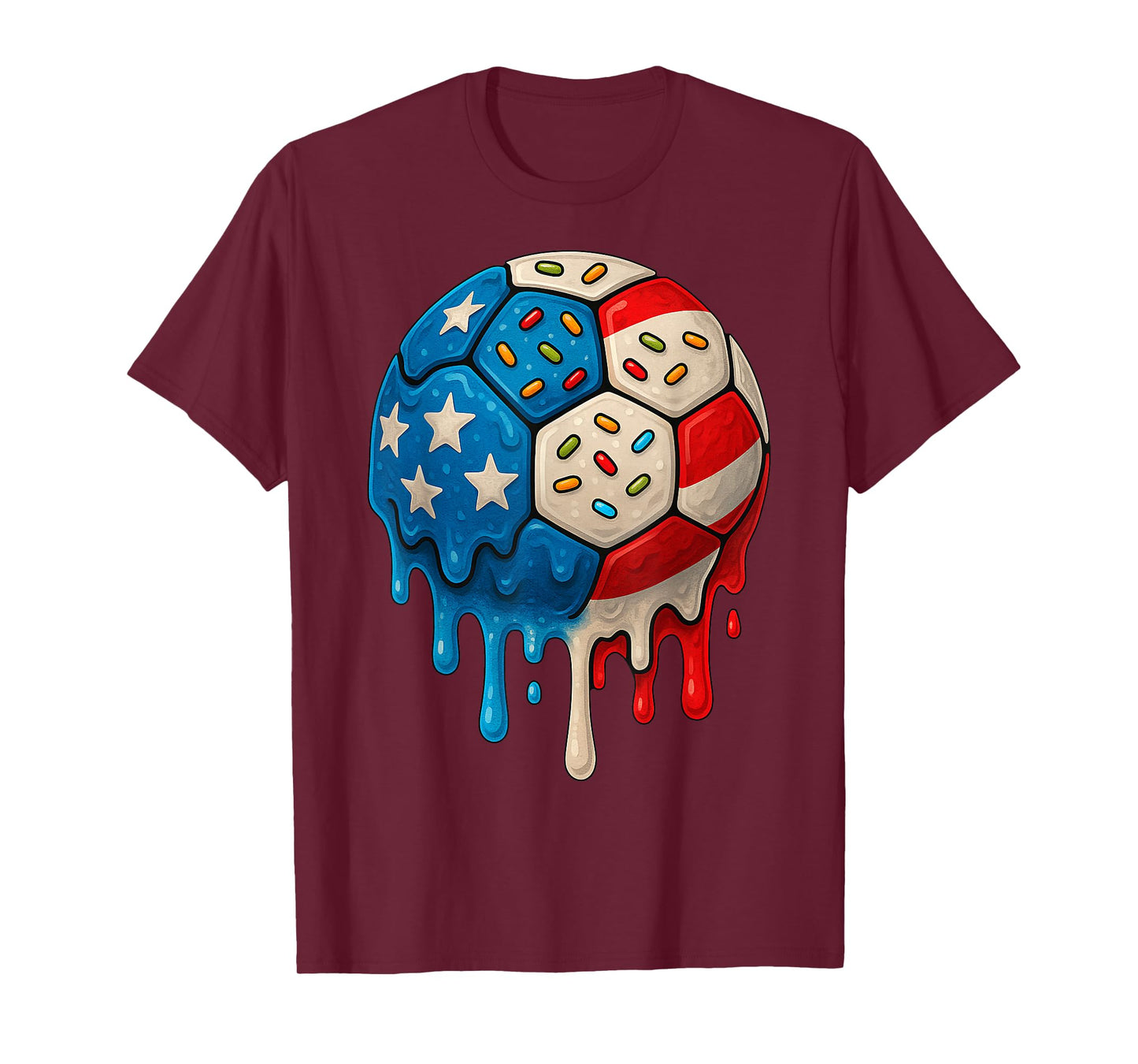 Ice Cream Drip Soccer Stuff 4th of July Boys Kids T-Shirt