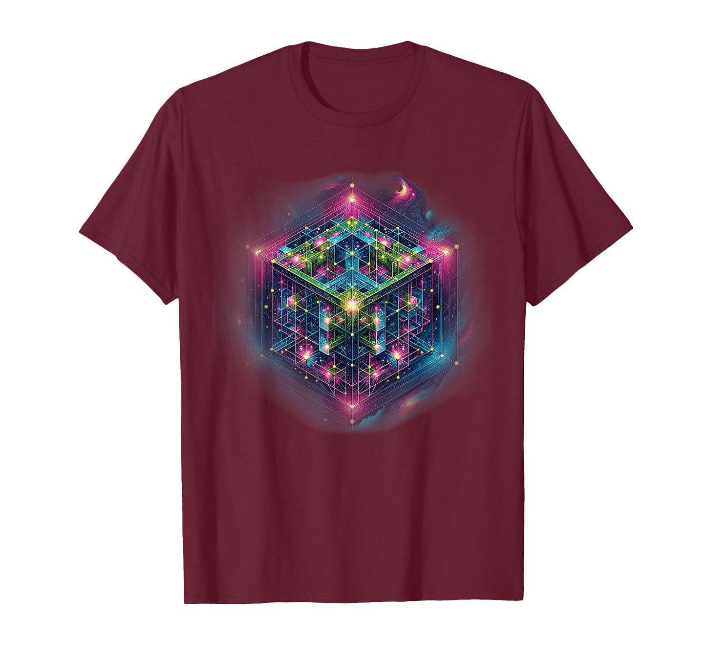 Sacred Geometry Flower of Life Metatron's Cube T-Shirt
