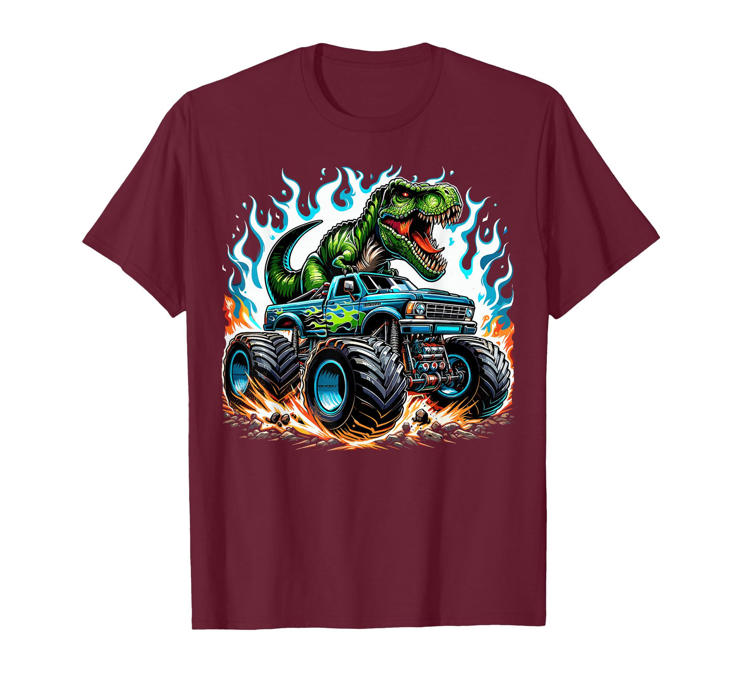 Monster Truck Dinosaur Birthday Party Boy Monster Truck T-Shirt