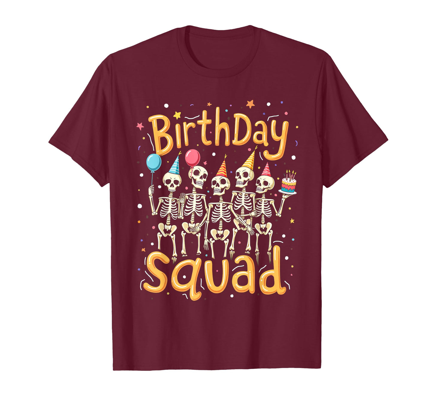 Cute Skeleton Birthday Squad Party Crew Halloween T-Shirt