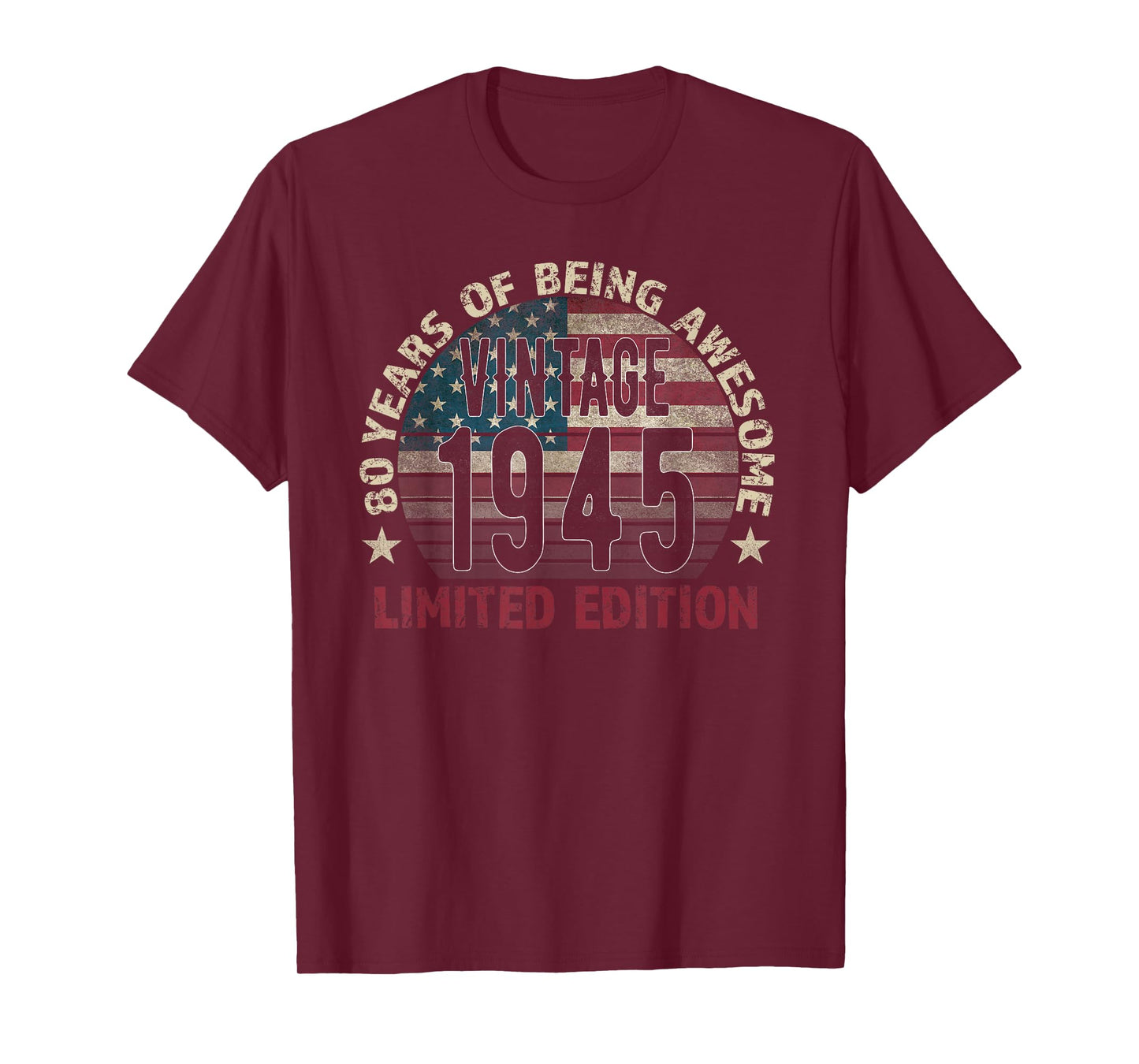80th Birthday Gift men Vintage born 1945 turning 80 Year Old T-Shirt
