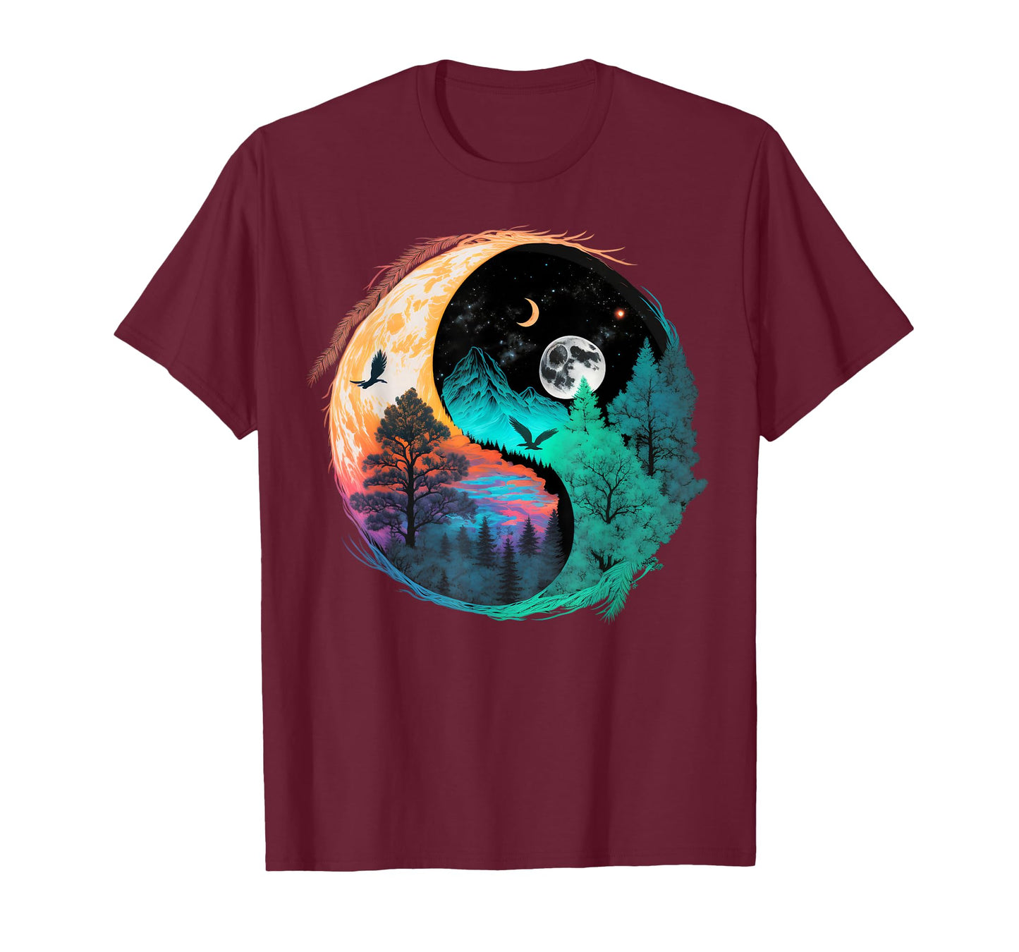 Meditation Taoism Yin Yang Symbol on Nature Taijitu Yin Yang T-Shirt