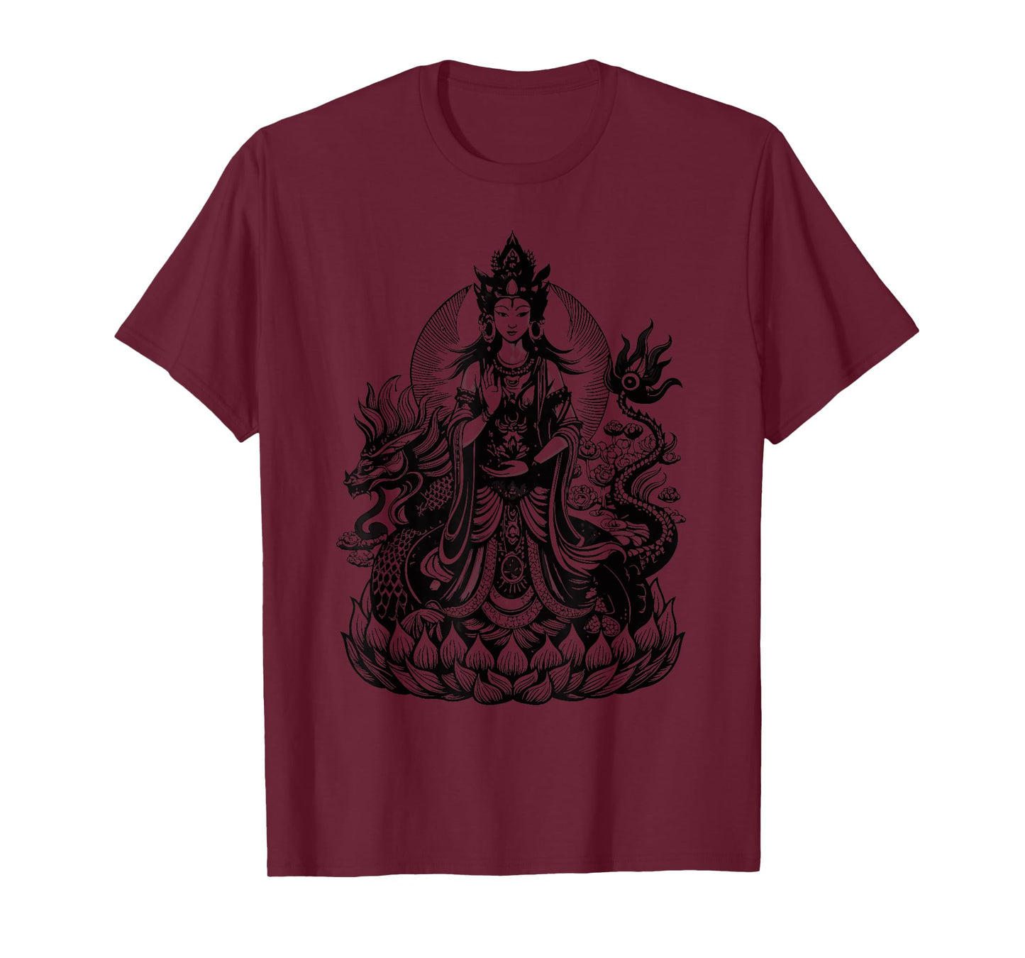 Quan Yin Chinese Goddess of Compassion Kwan Yin Dragon T-Shirt