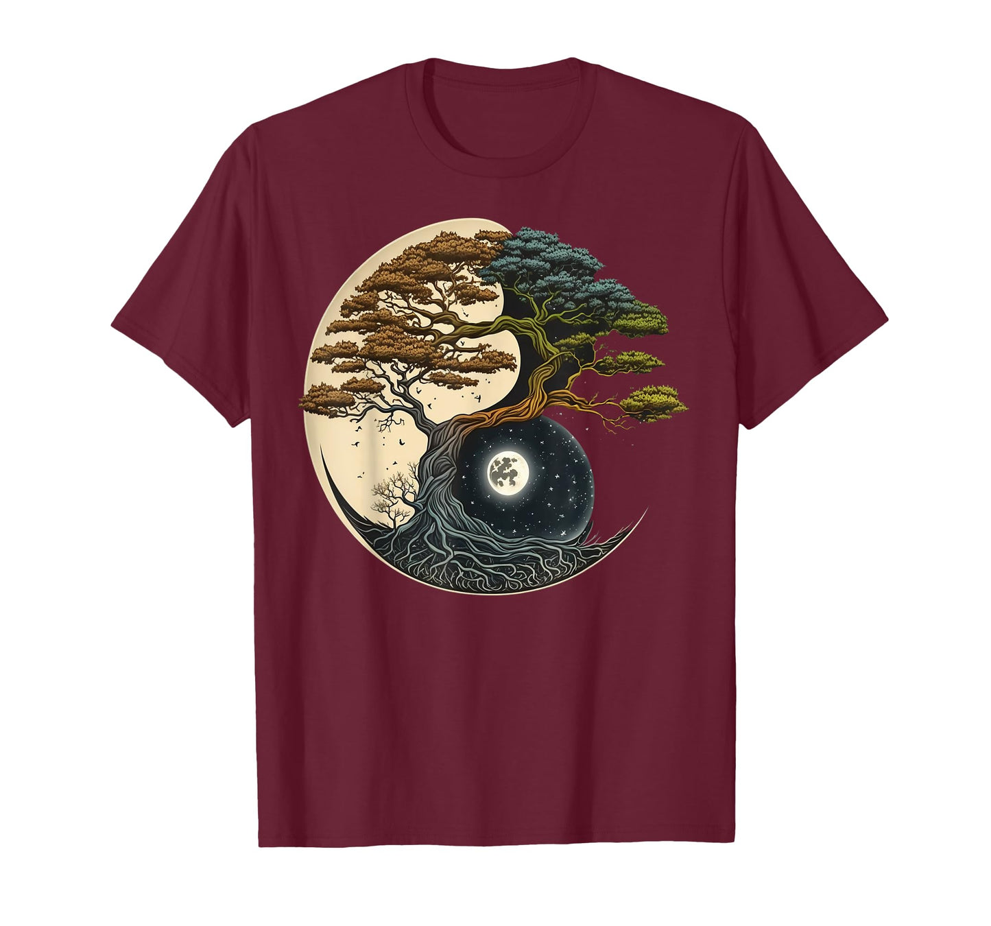 Yin Yang Miniature Tree of Life on Buddhist Bonsai Tree T-Shirt