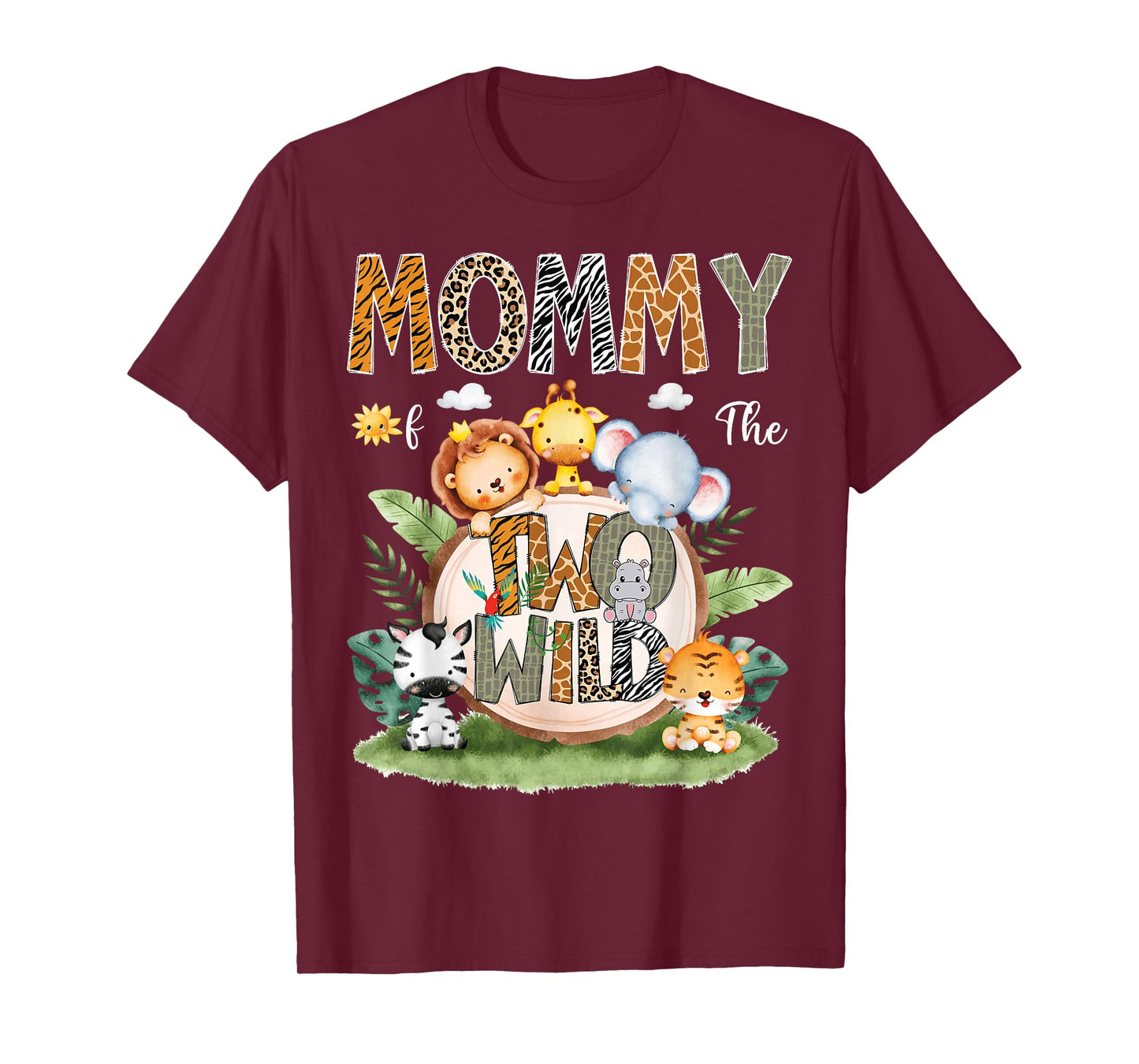 Mommy Of The Two Wild 2Nd Birthday Safari Animal Lover T-Shirt