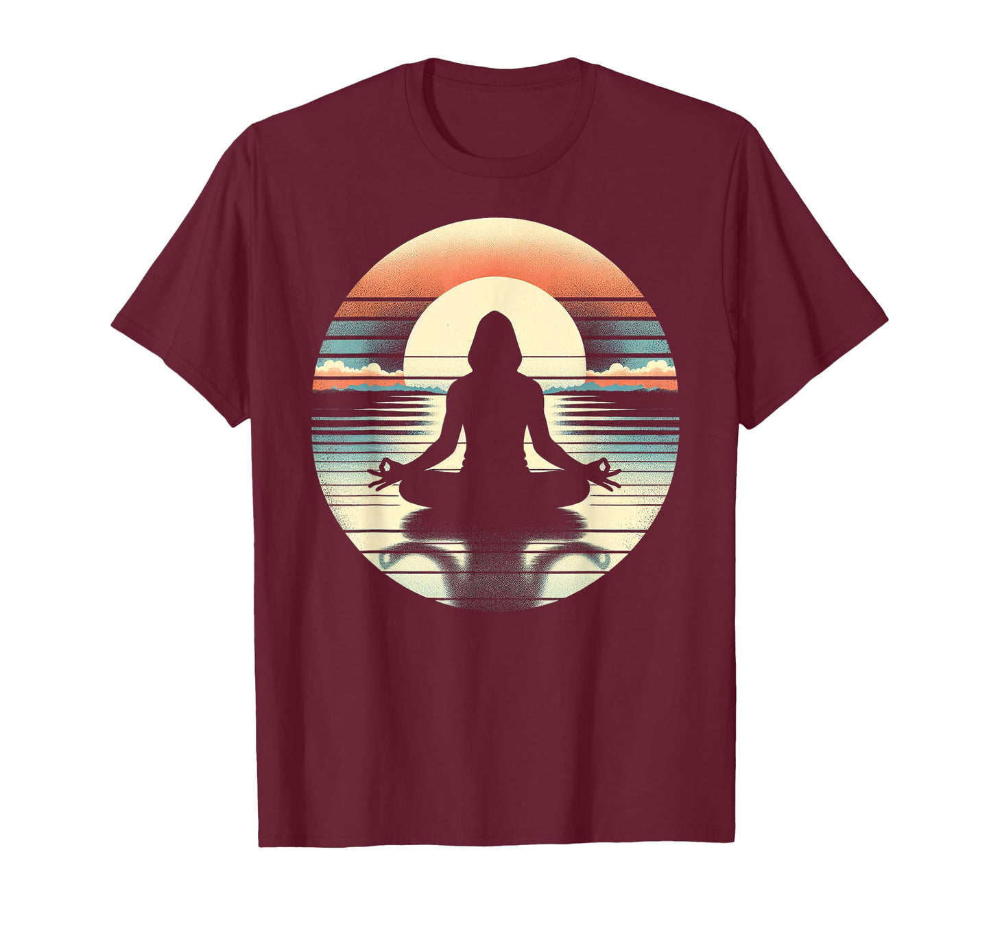 Tranquil Sunrise Yoga Pose Silhouette T-Shirt