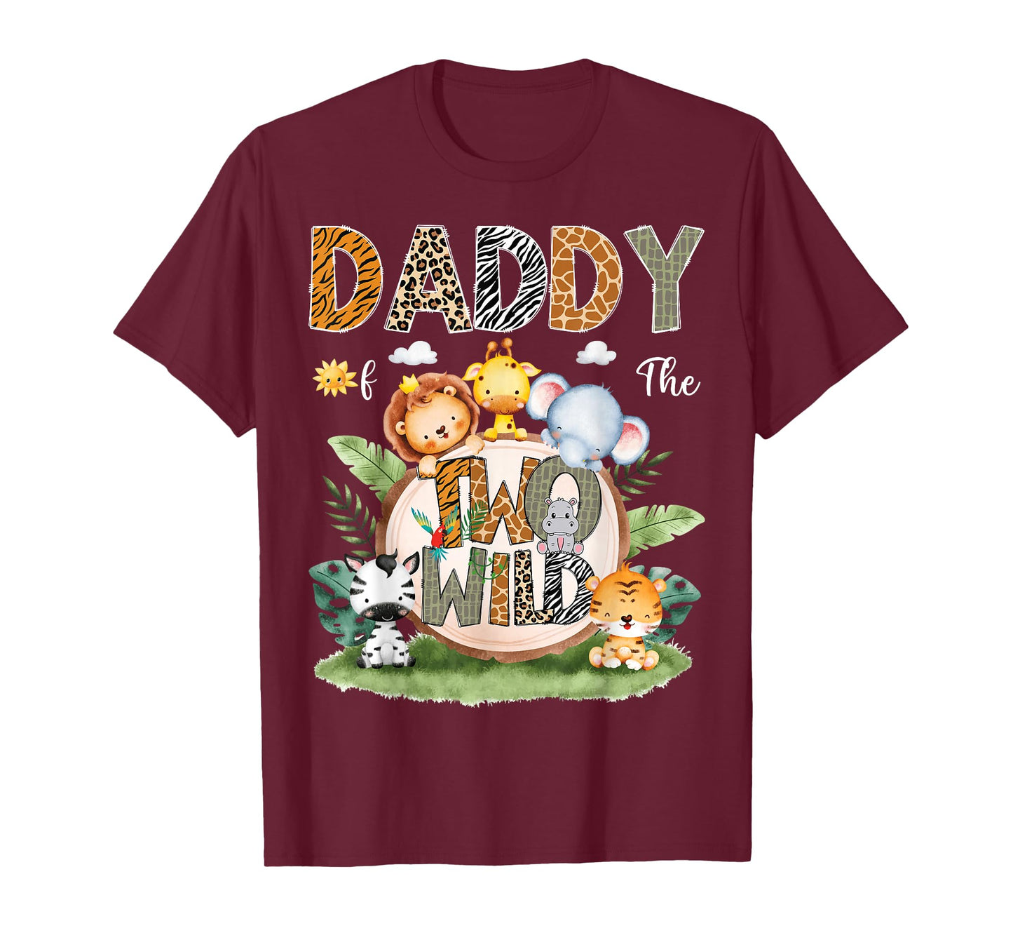 Daddy Of The Two Wild 2Nd Birthday Safari Animal Lover T-Shirt