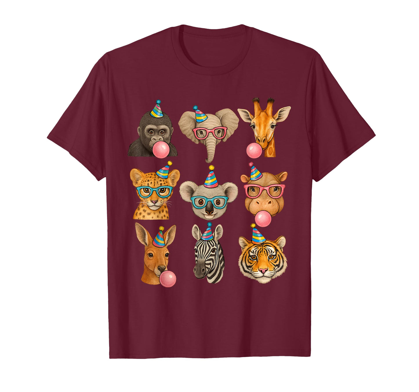 Zoo Animals Wildlife Safari Jungle Birthday Party Boys Girls T-Shirt