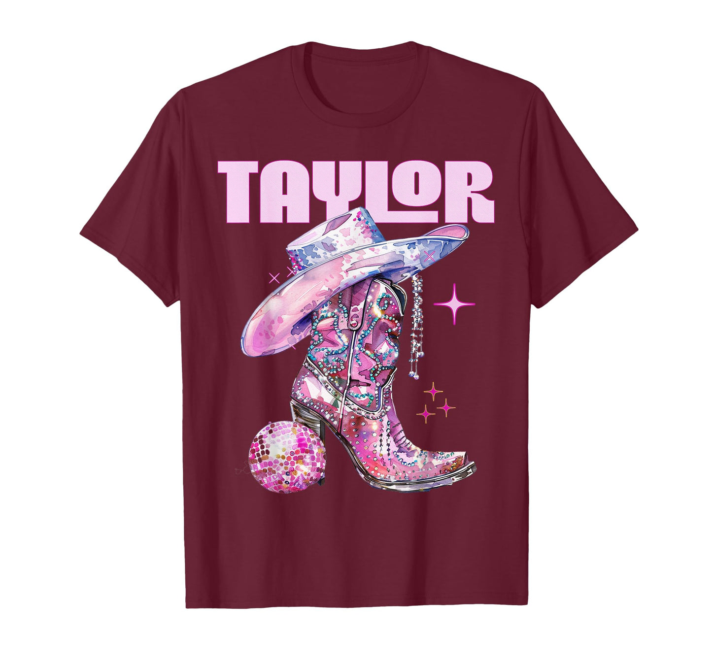 Taylor Outfit Cowgirl Boots Youth Women Teen Girls Name T-Shirt