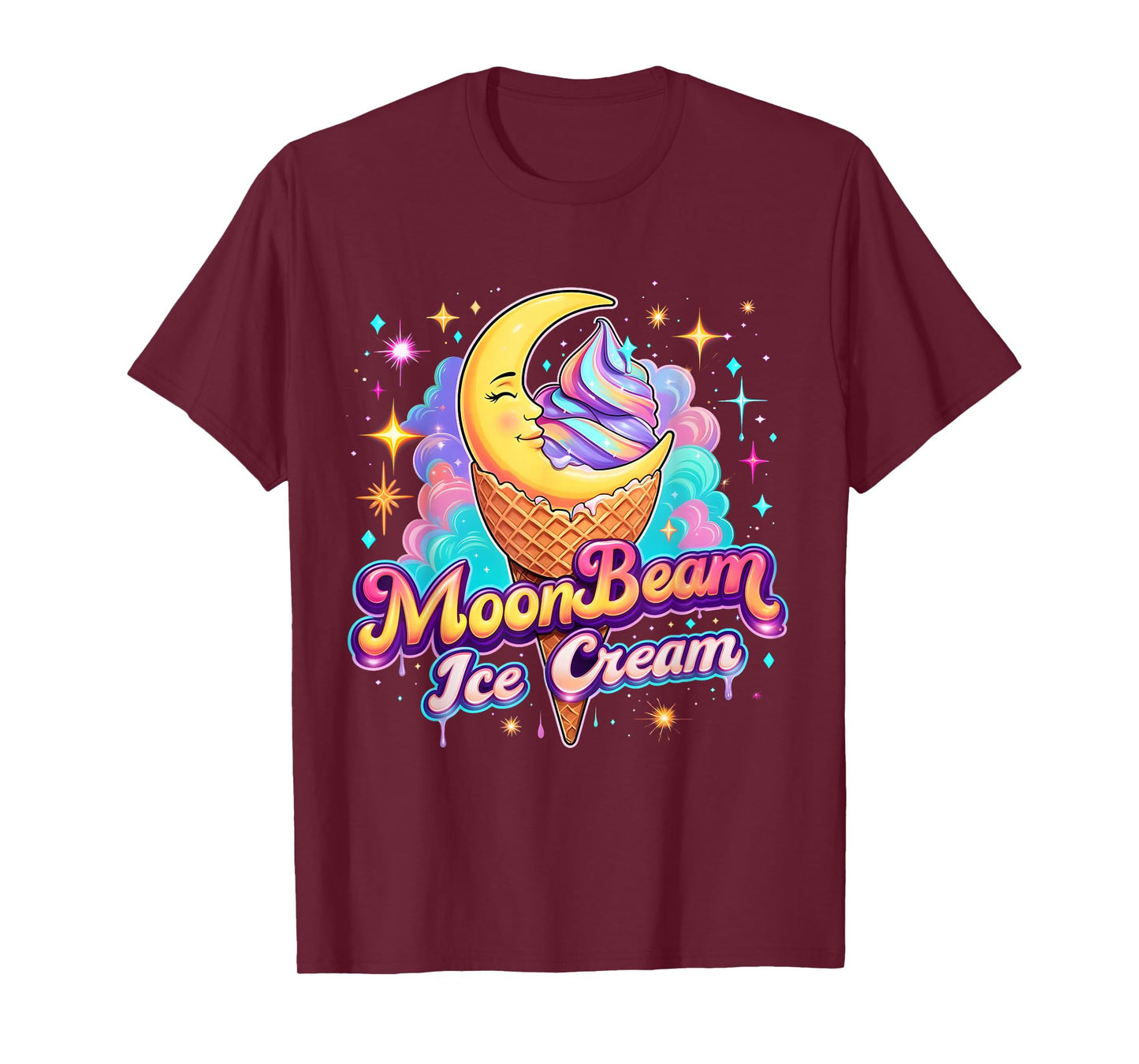 Moonbeam Ice Cream Cute Celestial Dessert Art T-Shirt